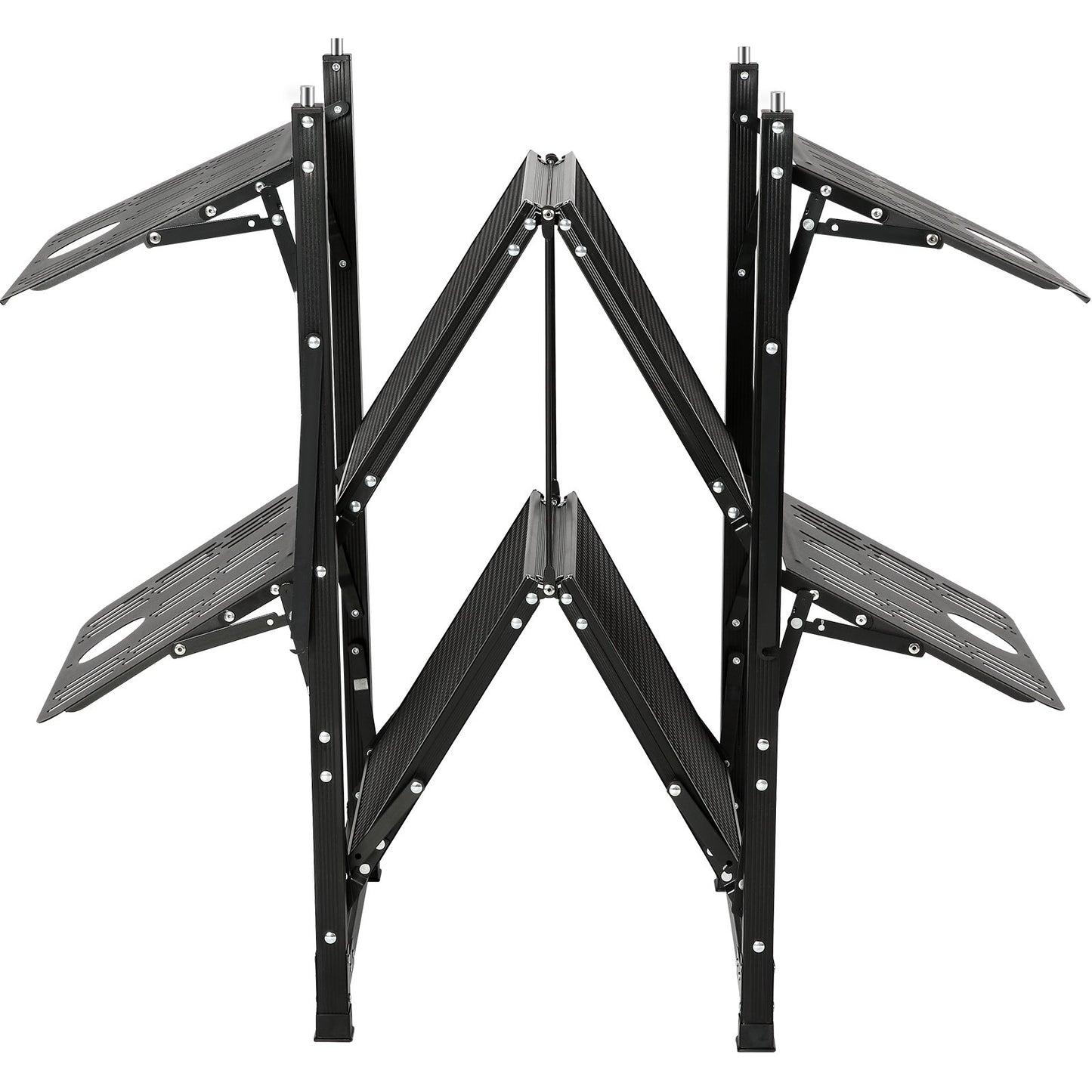 Camping Kitchen Table, One-piece Folding Portable Cook Station with A Carrying Bag, Aluminum Camping Table 4 Iron Side Tables & 2 Shelves, Ideal for Outdoor Picnics, BBQs, Camping, RV Traveling