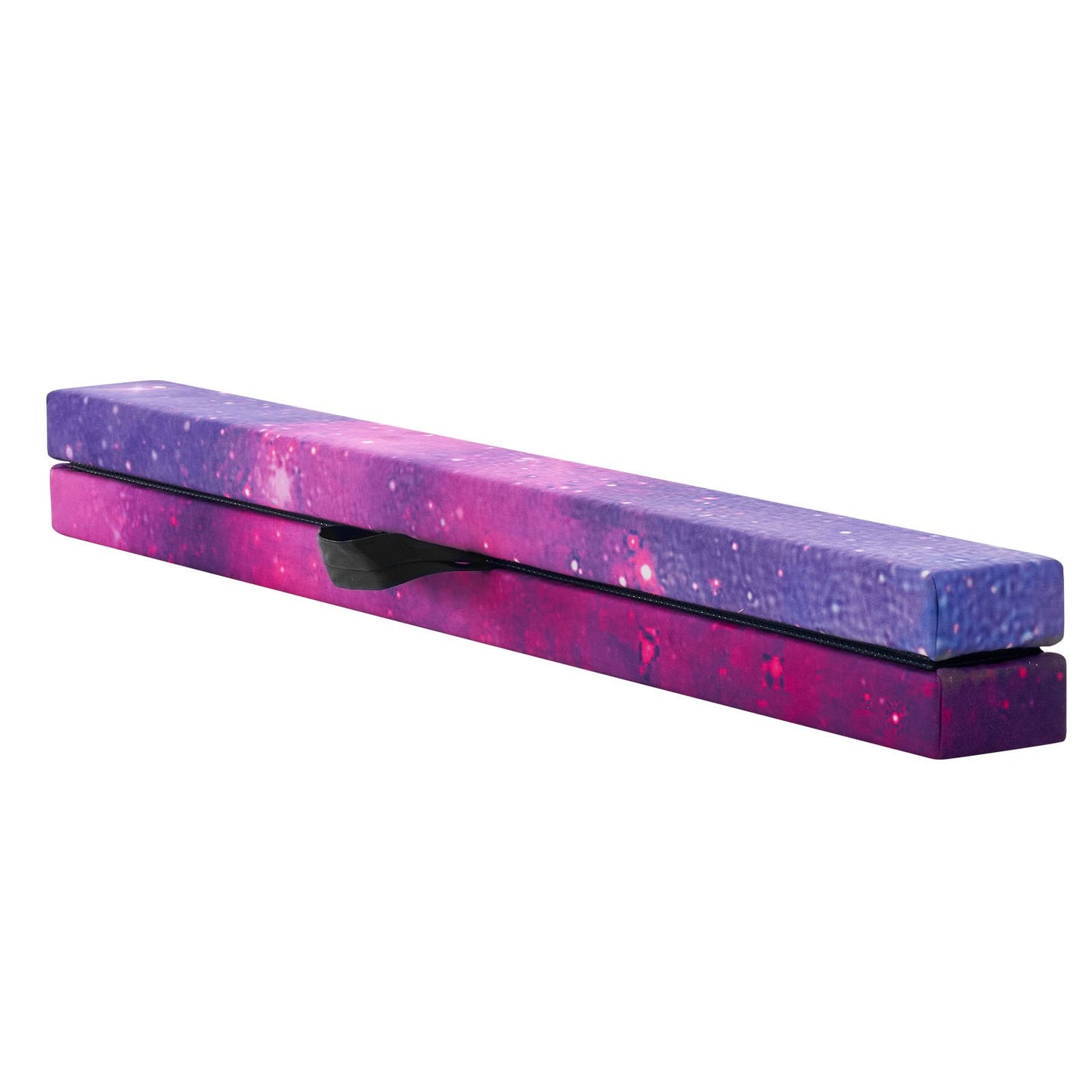 8FT Folding Balance Beam for Kids, 136.1KG Stable Support Gymnastics Floor Beam with Non-Slip Mat, Wood-Core Gymnastics Training Equipment with Anti-Slip Bottom & Carry Bag for Home Gym, Galaxy