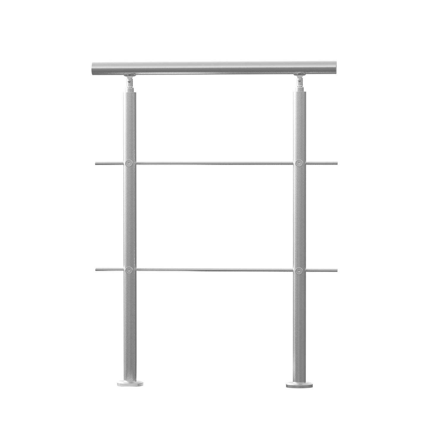 Handrails for Outdoor Steps, 31.5in Length 2 Crossbars Stair Hand Rail Kit, Transitional Stainless Steel Railings w/ Installation Kit, Double-column Staircase Handrails for Seniors,Porch & Deck