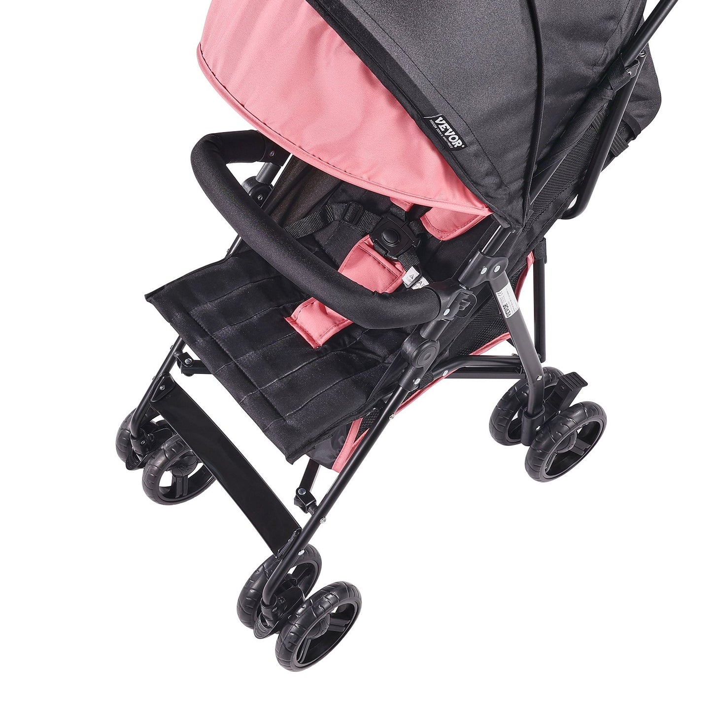 Lightweight Stroller, Compact Easy Fold MultiPosition Recline Canopy Backrest, Carbon Steel Frame, Large Storage Basket, Umbrella Toddler Baby Stroller for Travel and More, Black/Pink
