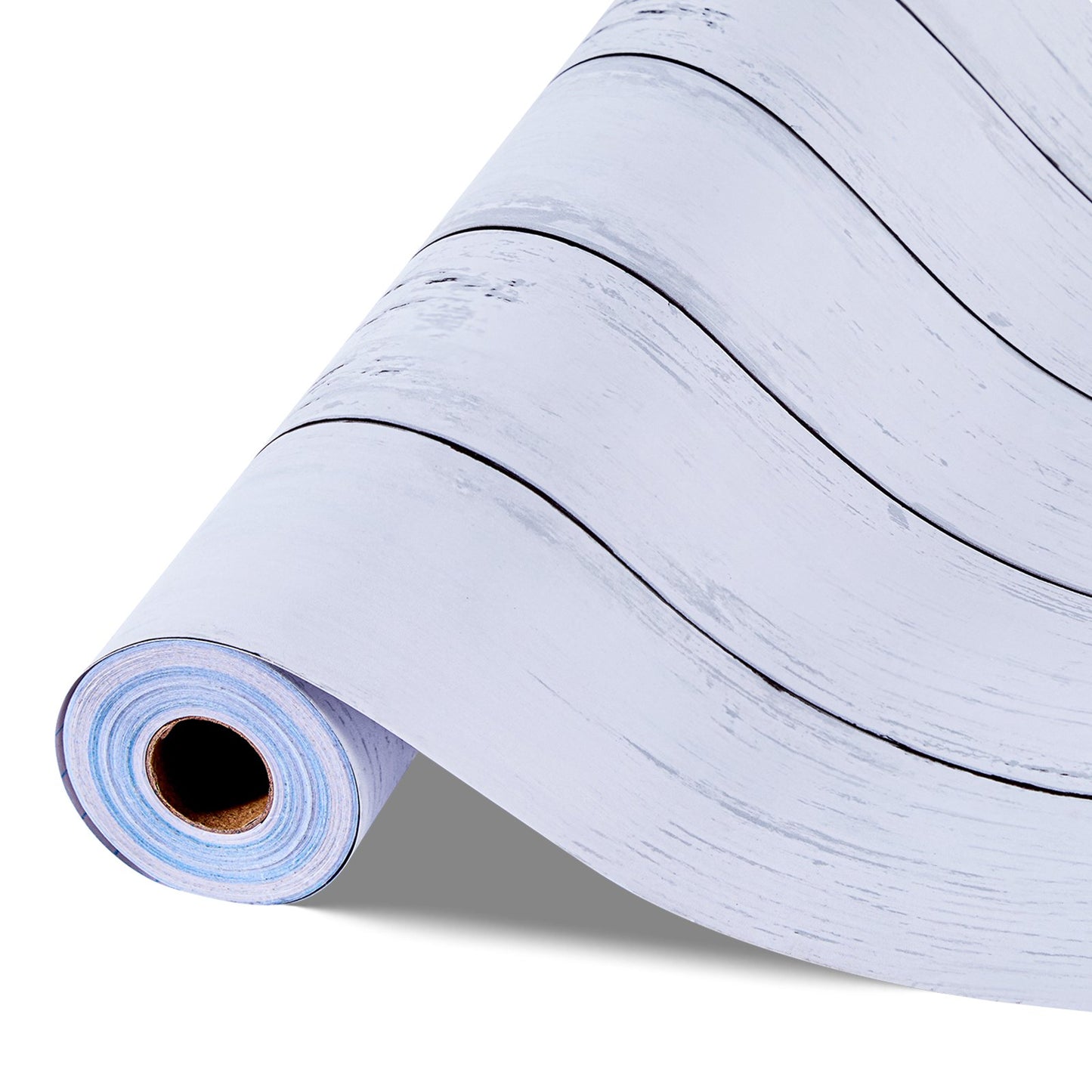 Peel and Stick Wallpaper, 45cm x 12m Contact Paper White Wood Textured Waterpoof Self Adhesive, Easy to Clean & Peel Wall Decorative Vinyl Roll for Bedroom Kitchen Office Bathroom Desk