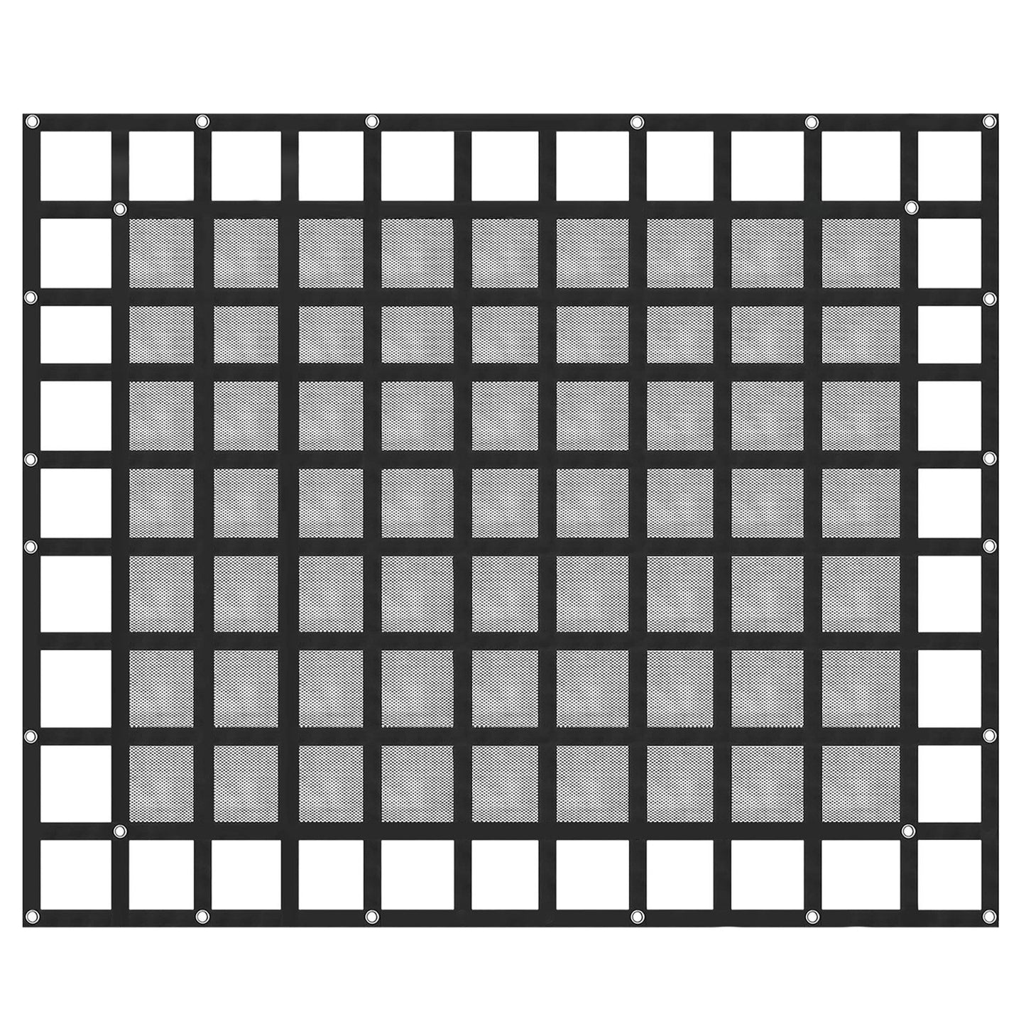 Ladungsnetz mit Maschengewebe, 2,44 m x 2,04 m großes Ladungsnetz für Pickup-Ladeflächen, robustes Ladungsnetz mit Klemmschnallen, S-Haken und Kreuzgurt, Ladungsnetz für Ladeflächen von Pickups, Anhängern, SUVs und Jeeps (2,44 m x 2,03 m)