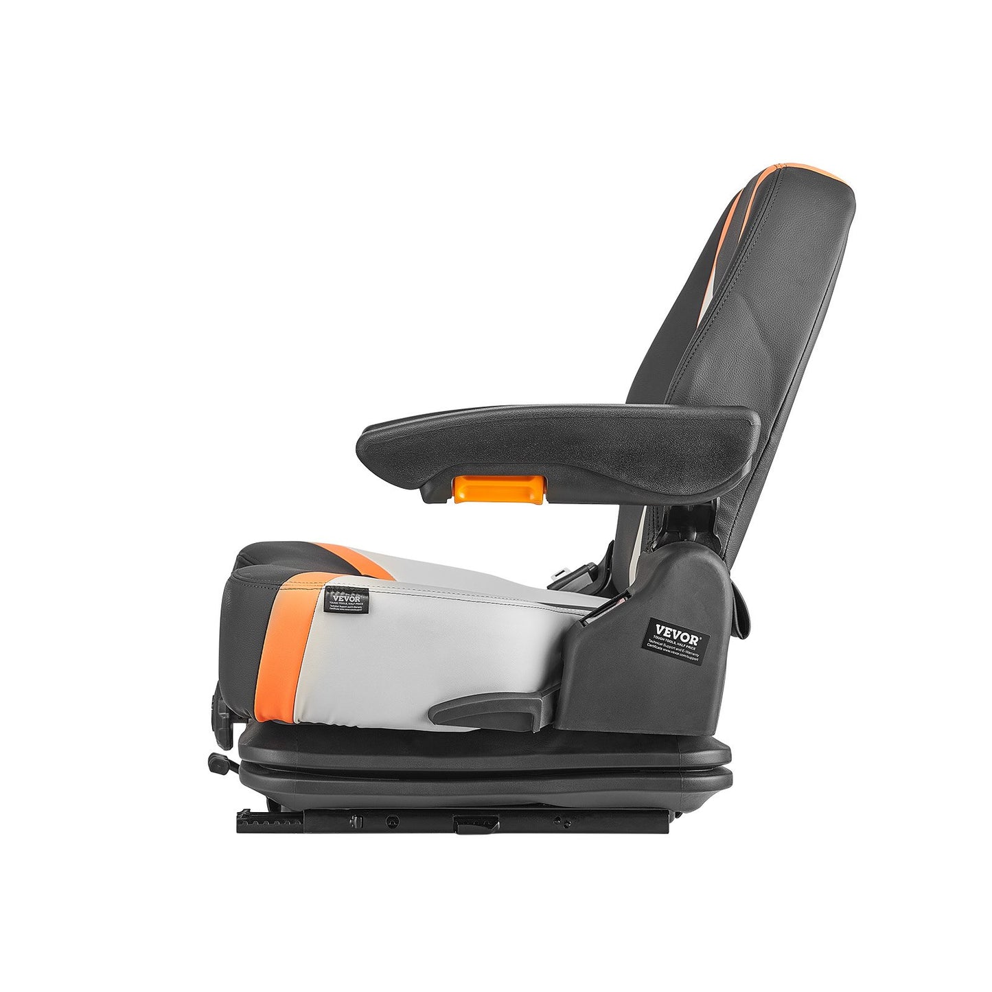 Universal Forklift Seat, Tractor Suspension Seat with Adjustable Back, Armrest & Safety Belt, Secure Fold Down Tractor Seat with Micro Switch, Lawnmower Seat for Skid Loader Bulldozer