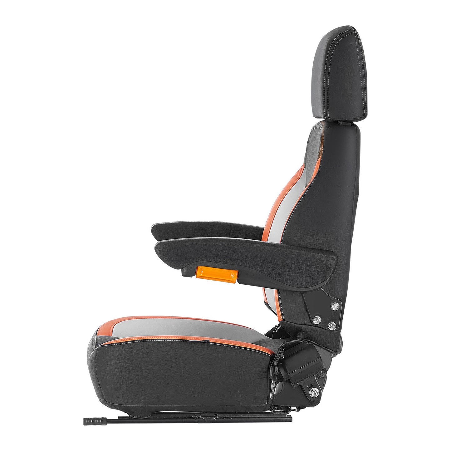 Universeller Gabelstaplersitz, Traktorsitz mit verstellbarer Rückenlehne, Armlehne, Kopfstütze und Sicherheitsgurt, sicherer Traktorsitz mit Mikroschalter, ergonomischer Rasenmähersitz für Kompaktlader und Bulldozer