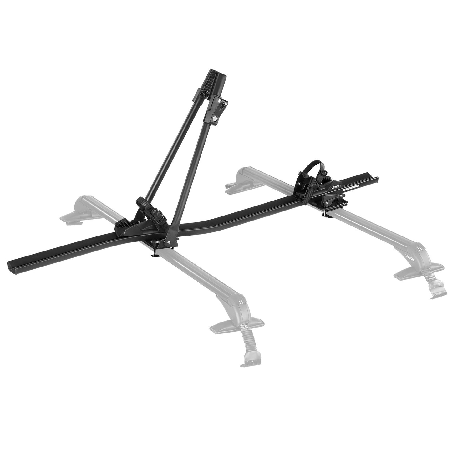 Roof Bike Rack, 15 kg Capacity, Upright Roof Mount Bicycle Rack with Secure Locking System for Most Standard Crossbars, Aluminum Upright Rooftop Bike Rack, 1 Bike Carrier for Car SUV, Black