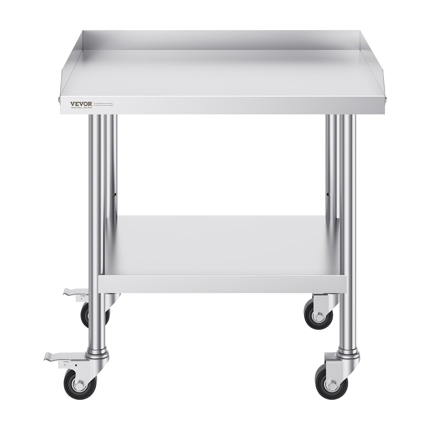 Stainless Steel Work Table 61x71.1 cm Commercial Food Prep Table W/ 4 Casters