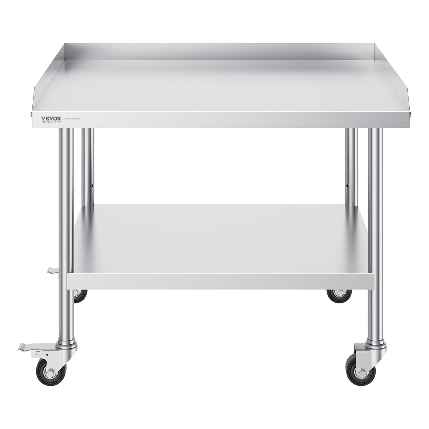 Stainless Steel Work Table 76.2x91.4 cm Commercial Food Prep Table W/ 4 Casters