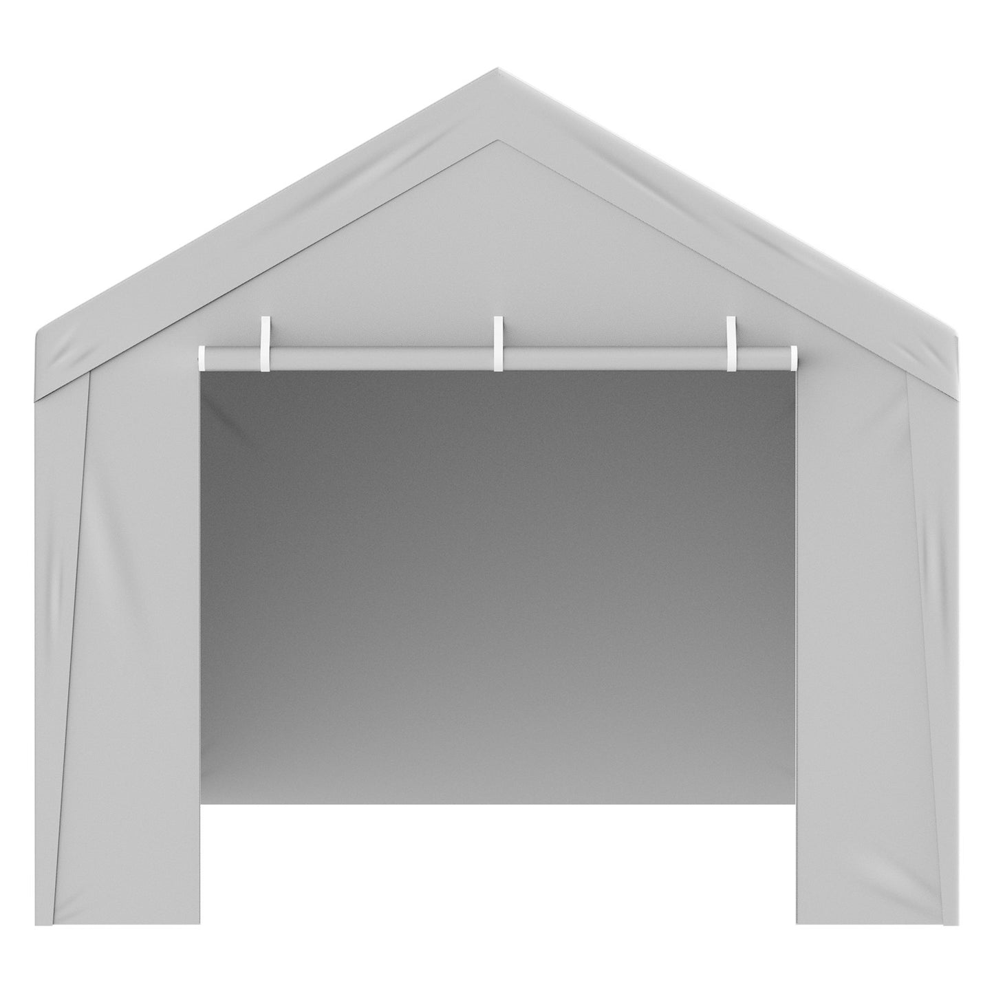 Carport Replacement Canopy Cover Top + Side Wall 6000 x 3000 mm, Garage Tent Shelter Tarp Heavy-Duty Waterproof & UV Protected, Easy Installation with Ball Bungees,White (Frame Not Included)