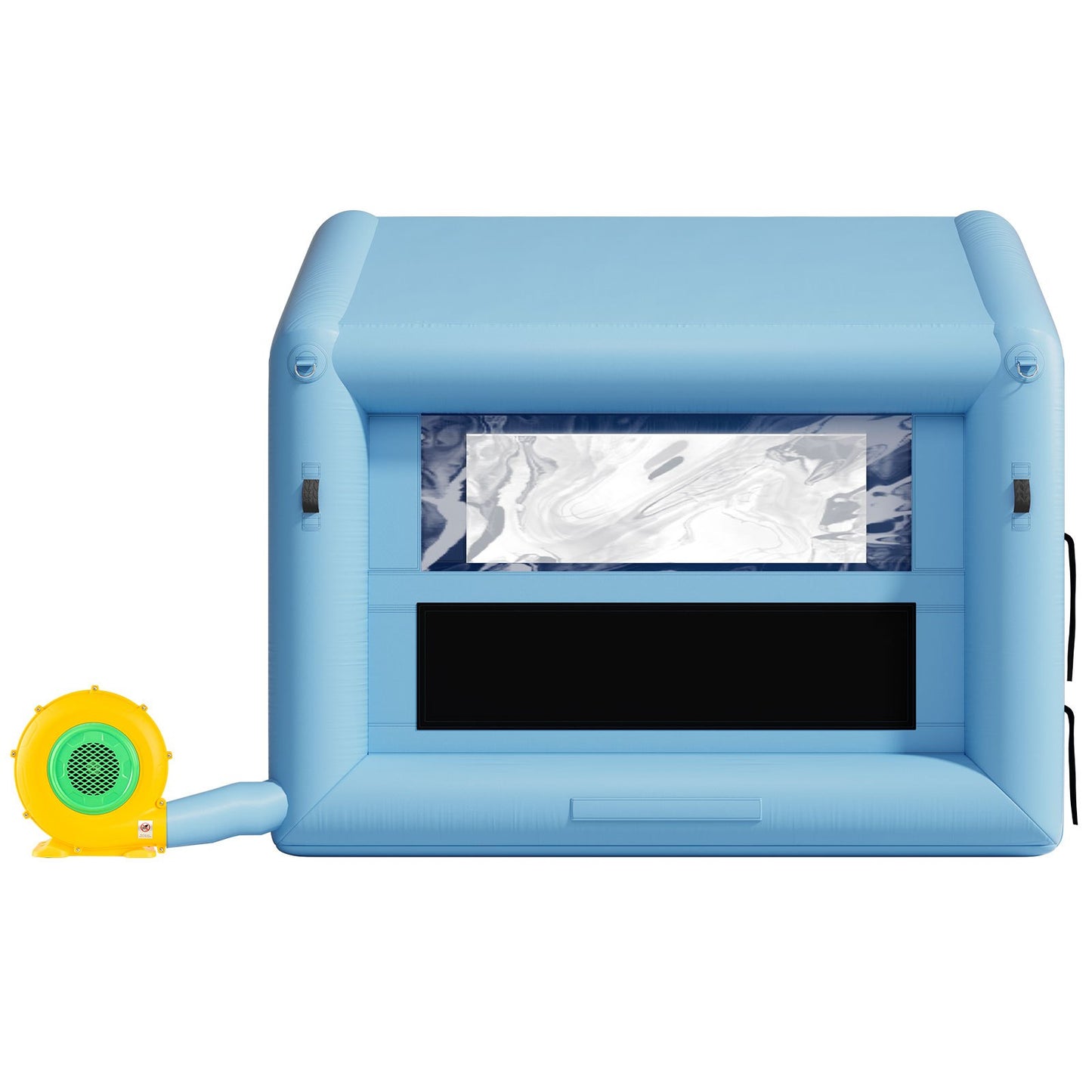 Inflatable Paint Booth, 3 x 2.5 x 2.5 m, Inflatable Spray Booth with 550W Powerful Blower and Air Filter System, Triangular Roof, for Painting Bicycle, Motorcycle, Automotive Sheet Metal