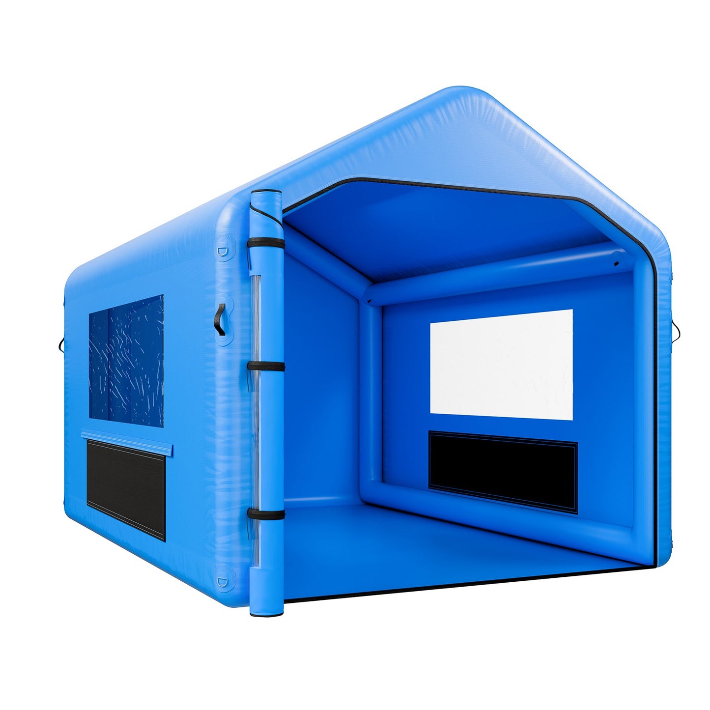 Inflatable Paint Booth, 4 x 3 x 2.8 m, Inflatable Spray Booth with 750W Powerful Blower and Air Filter System, Triangular Roof, for Painting Bicycle, Motorcycle, Automotive Sheet Metal