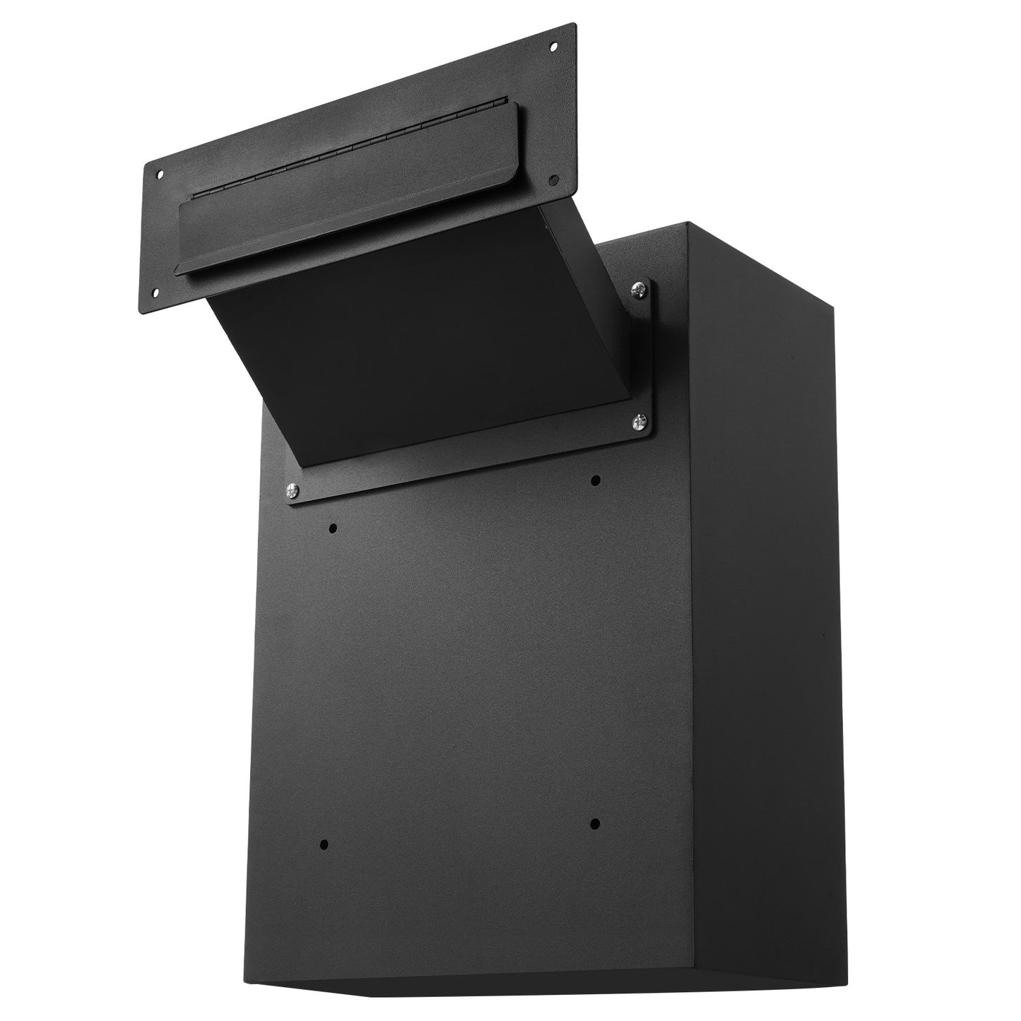 Through The Wall Drop Box, Heavy Duty Steel Through the Wall Mailbox with 2.8-7.9" 13" Combination Lock, 13x7x17" Mail Drop Box, Black