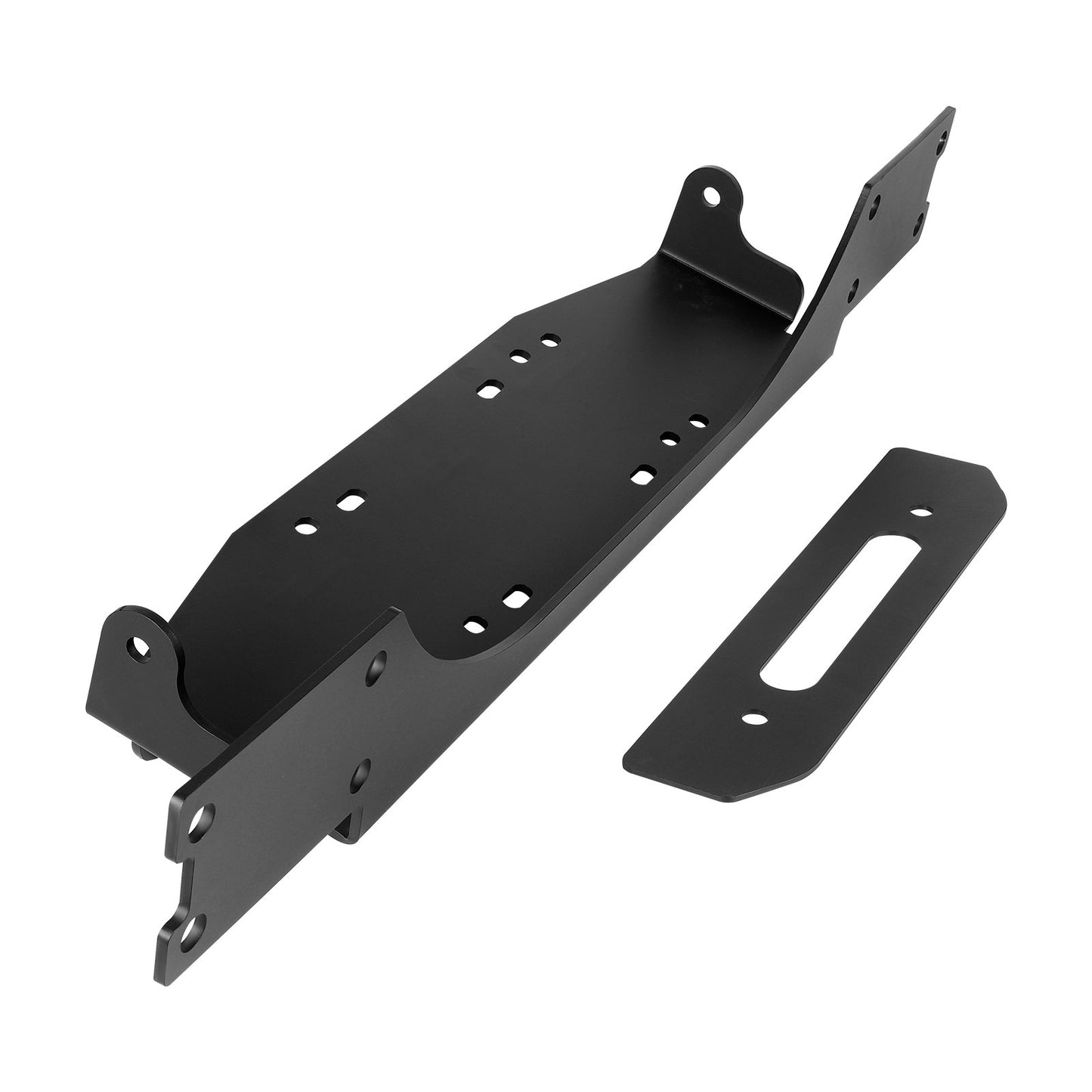 Seilwindenhalterung, Zugkraft 5443 kg (12000 lbs), Anhängerkupplungs-Seilwindenhalterung für ausgewählte Jeep Wrangler JL/JLU & Gladiator JT Modelle (2018–2023), 2-Loch-Befestigung, pulverbeschichteter Stahl, schwarz