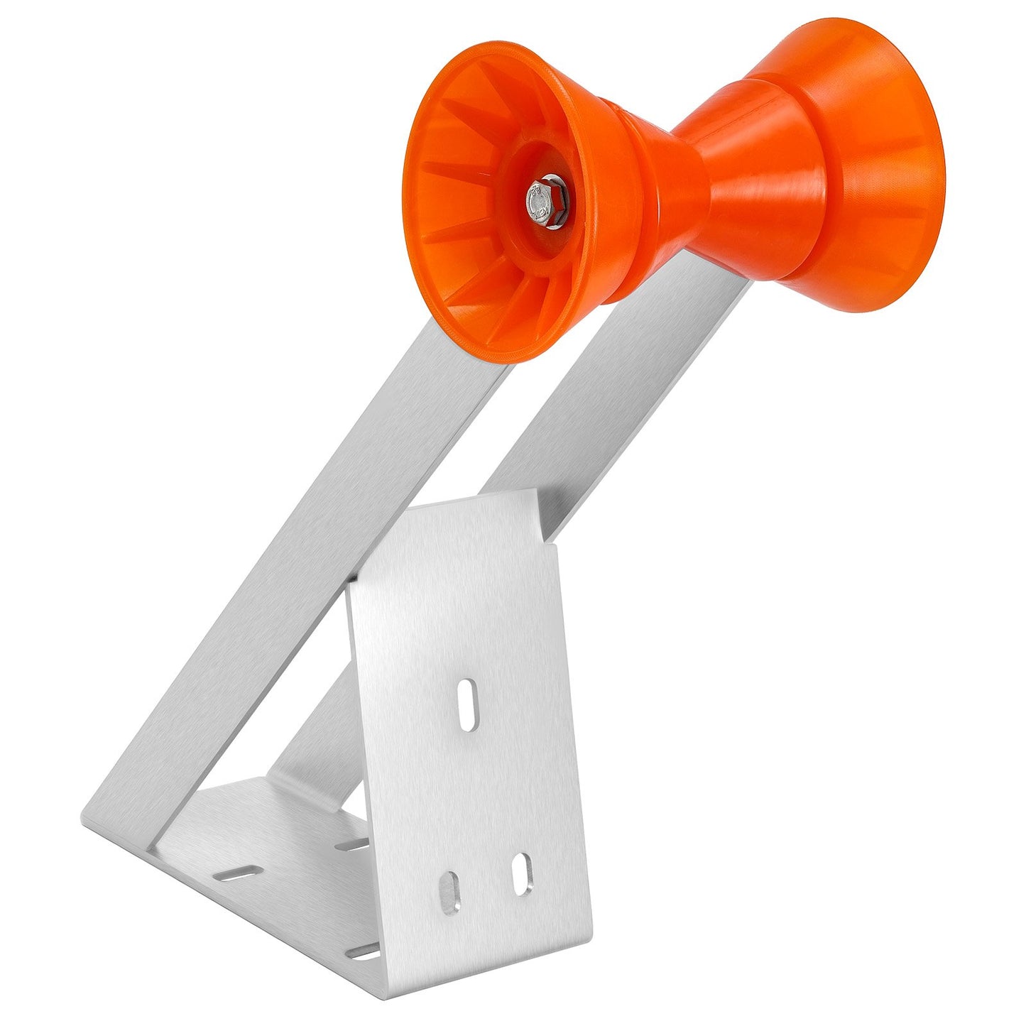 Boat Trailer Winch Stand, 50.8-76.2 mm Winch Posts, Boat Trailer Winch Seat with TPU Orange Roller & U-Bolts, Suitable for Jet Ski, Sailboat, Fishing Boat, Speedboat (Galvanized), Silver