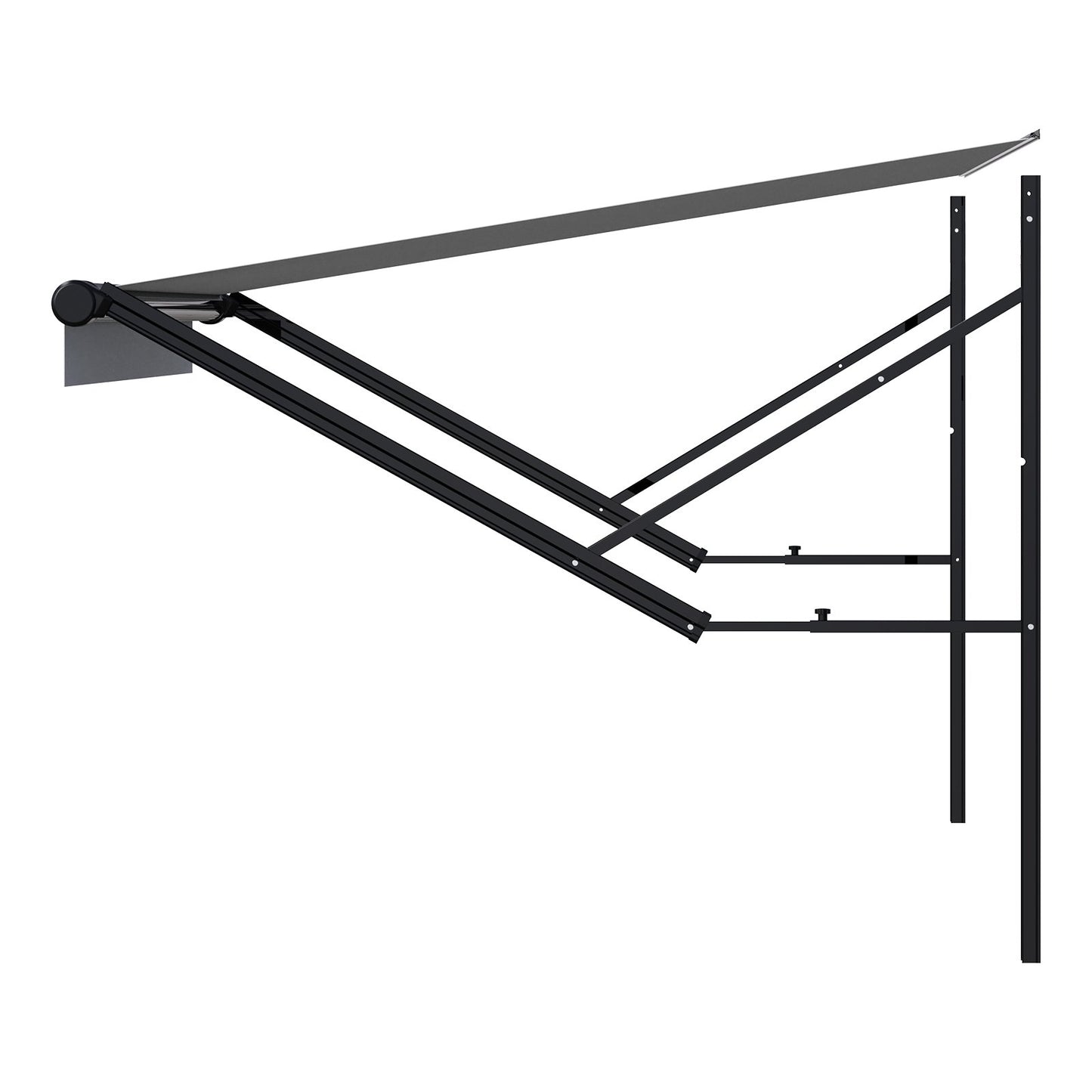 Motorized RV Awning Complete Kit, 14' Retractable Awning with Aluminum Alloy Frame, Outdoor Trailer Awning, Fit for Most RVs(Black Fade)