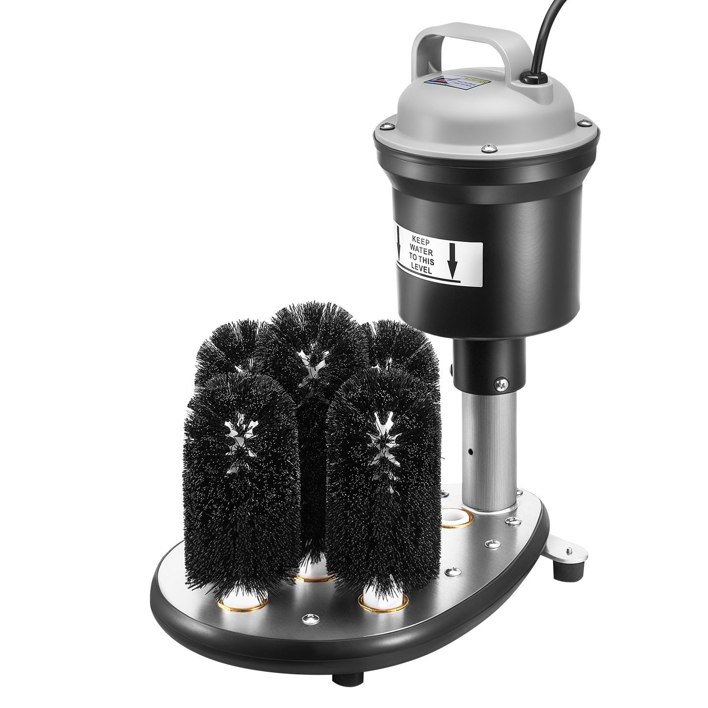 Electric Commercial Glass Washer, 5-Brush Bar Glass Cleaner, 1200 Cups/Hour Wine Glass Cleaning Machine, Bar Glass Washer for Champagne Glasses, Beer Cups, Mugs, Perfect for Bars and Cafes