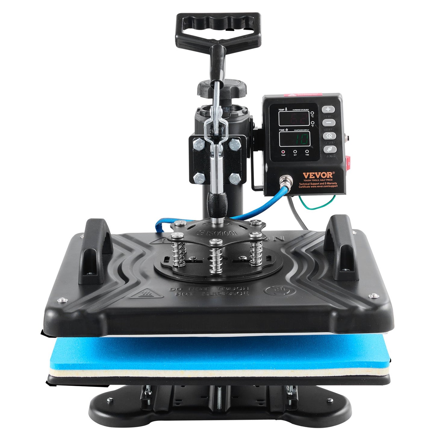 Heat Press 30.5x38.1 cm 10 In 1 Heat Press 1000W Heat Press Machine with 360°Rotation Swing Away Black 10 In 1 T-Shirt Sublimation Machine Dual-tube Heating for DIY Pens Caps Mugs and Shirts