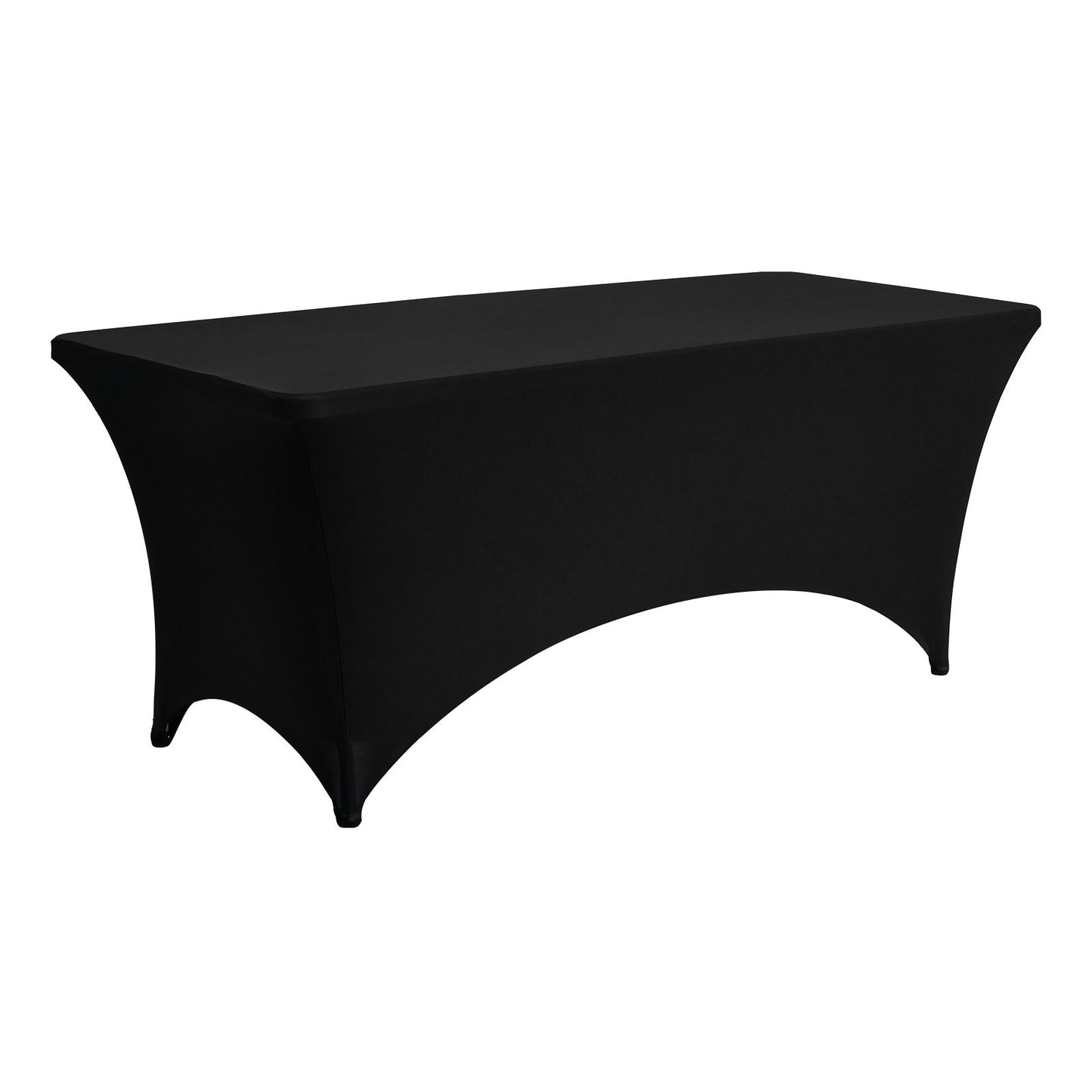 3 Pack Table Cloth for 6FT Rectangular Fitted Events, Wrinkle-Resistant Stretch Black Table Covers, Washable Spandex Tablecloth Protector, for Party, Wedding, Cocktail, Banquet, Festival