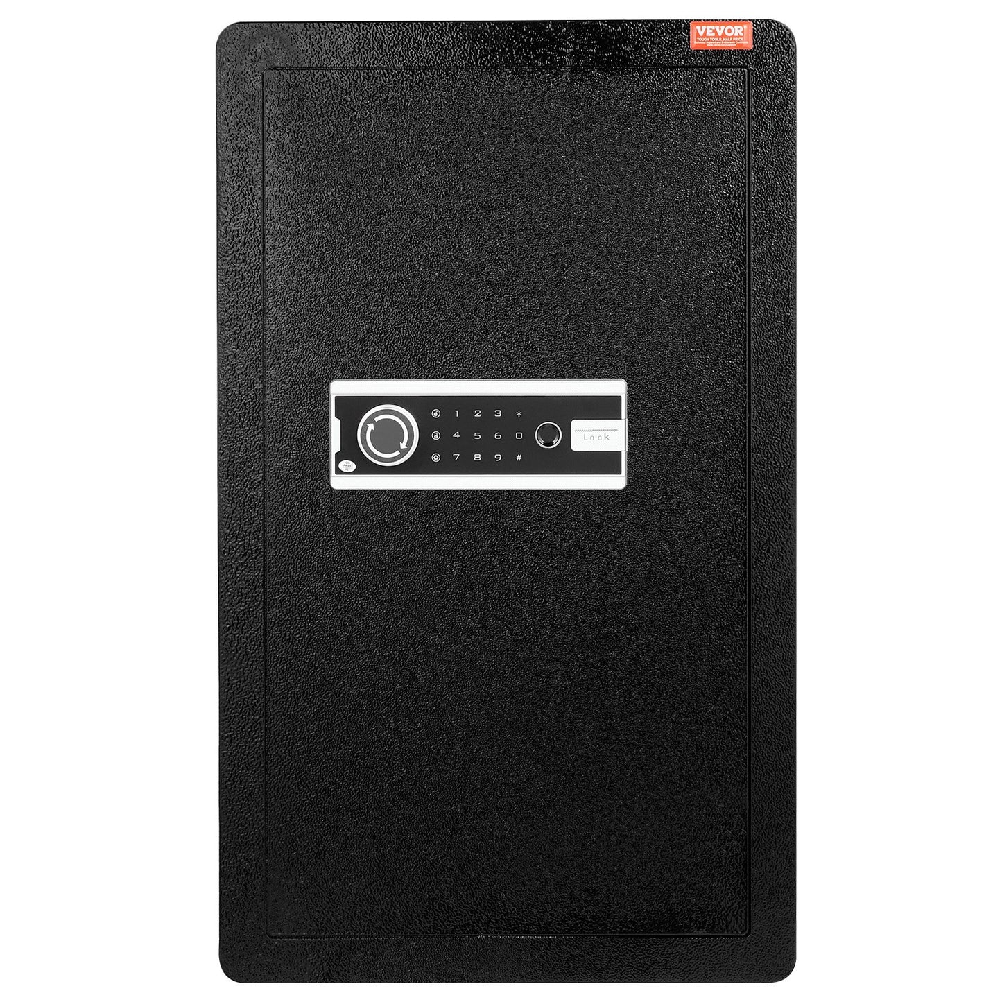 Single Door 113 L Safe Box with Key Lock, Password & Fingerprint, Safe Lock Box with Fireproof Bag, Key Rack, LED Light, and 2 Shelves for Money, Documents, Jewelry, and Valuables, Black