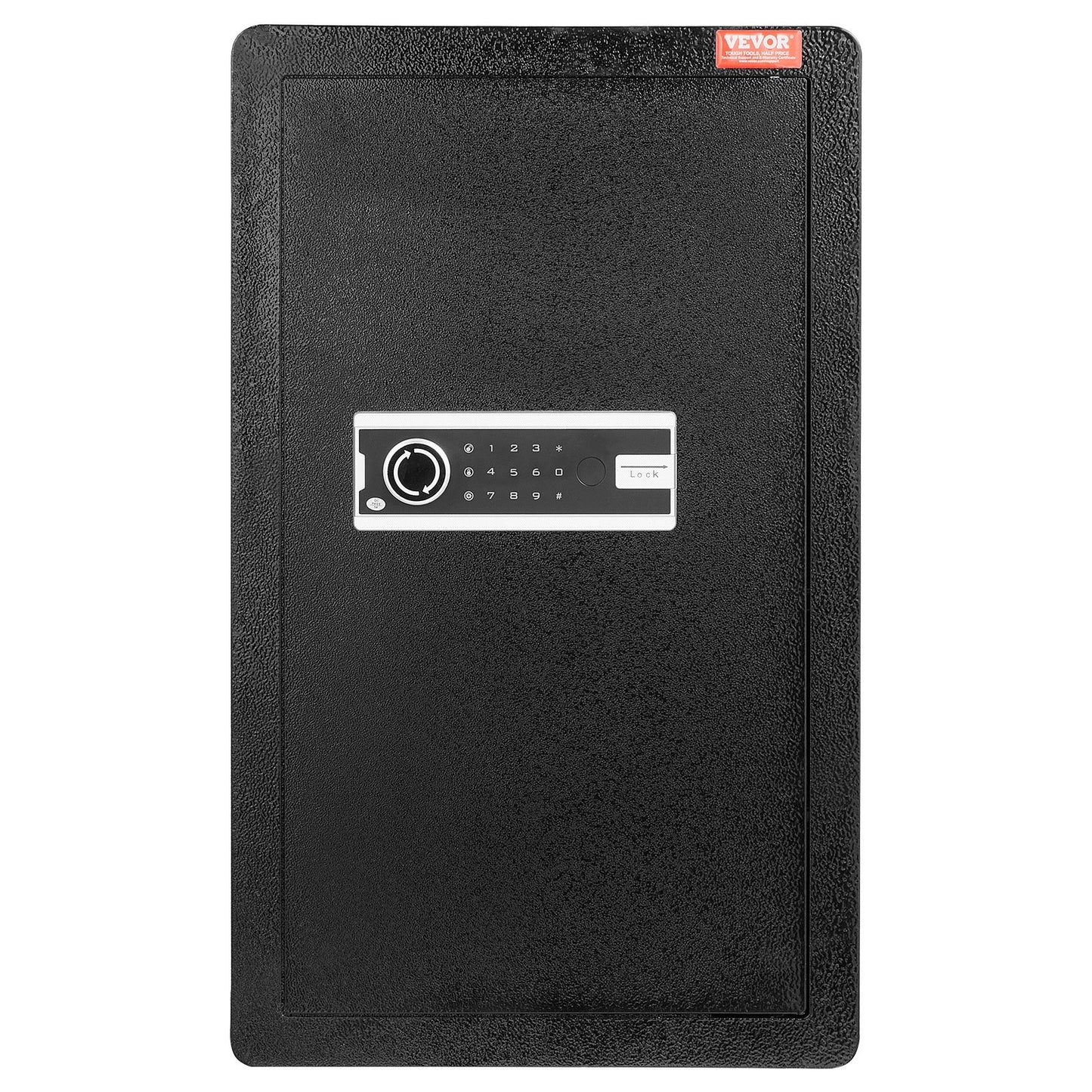 Single Door 113 L Safe Box with Key Lock & Password, Safe Lock Box with Fireproof Bag, Key Rack, LED Light, 2 Shelves, and 1 Cabinet for Money, Documents, Jewelry, and Valuables, Black