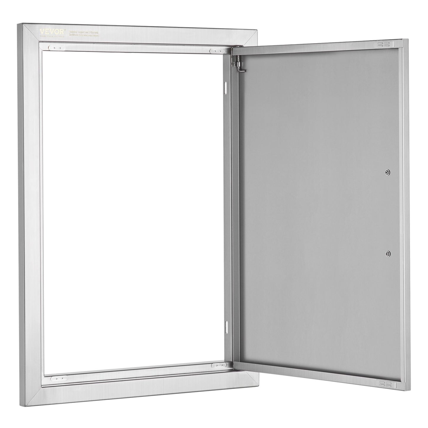 BBQ Access Door, 432x610 mm Single Outdoor Kitchen Door, Stainless Steel Flush Mount Door, Wall Vertical Door with Handle, for BBQ Island, Grilling Station, Outside Cabinet