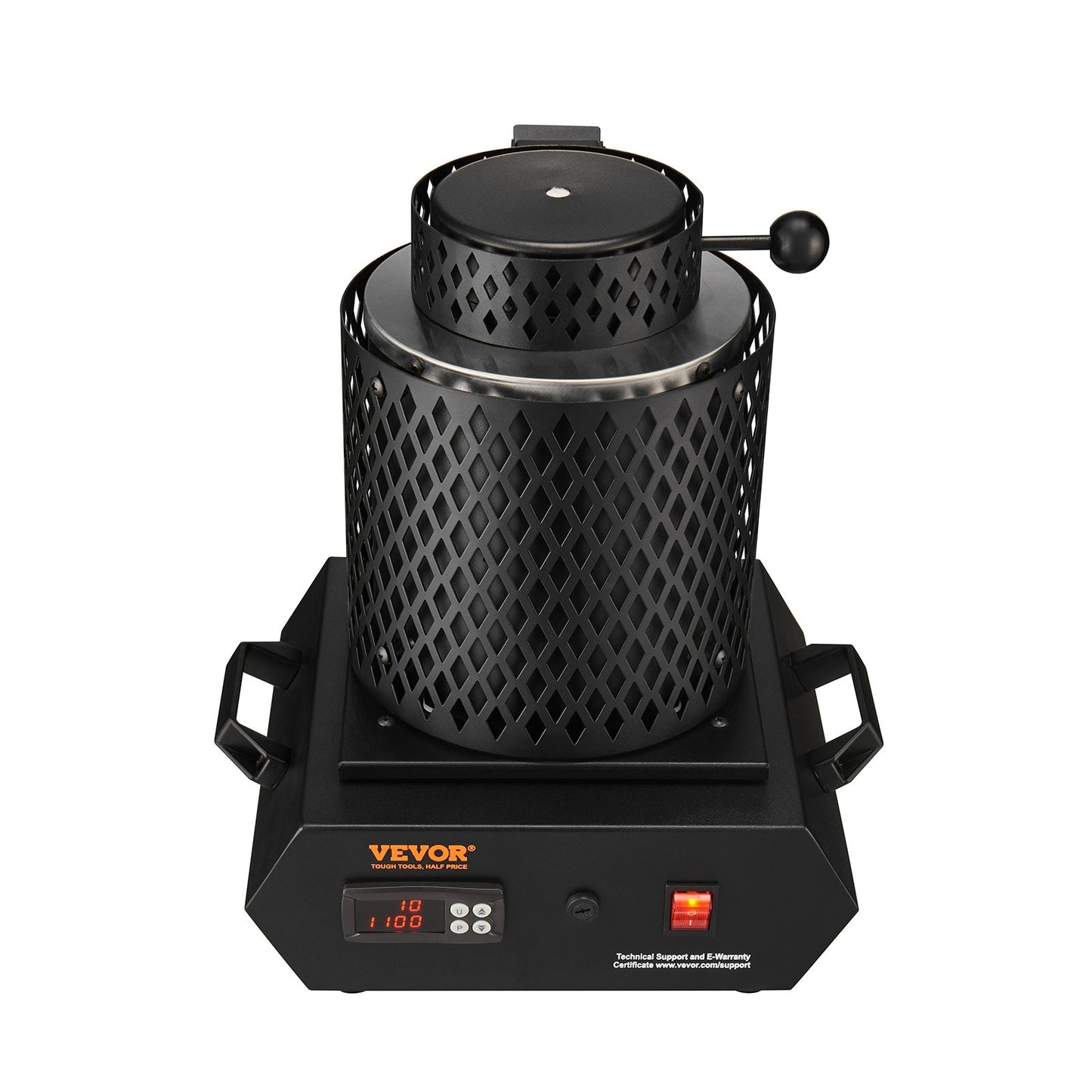 Gold Melting Furnace, 1350W, 1150°C Max Temperature, Digital Electric Melting Furnace with 1 kg and 3 kg Ceramic Crucibles, Crucible Tongs, and Gloves, for Gold, Silver, Aluminum, Copper