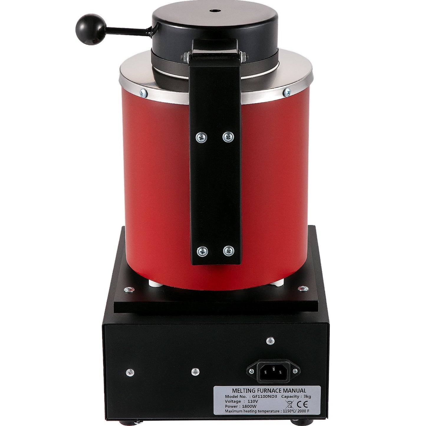 Gold Melting Furnace, 1350W, 1150 ℃ Max Temperature, Digital Electric Melting Furnace, with 3 kg Ceramic Crucible, Ingot Die, and Gloves, for Processing of Gold, Silver, Copper, Aluminum