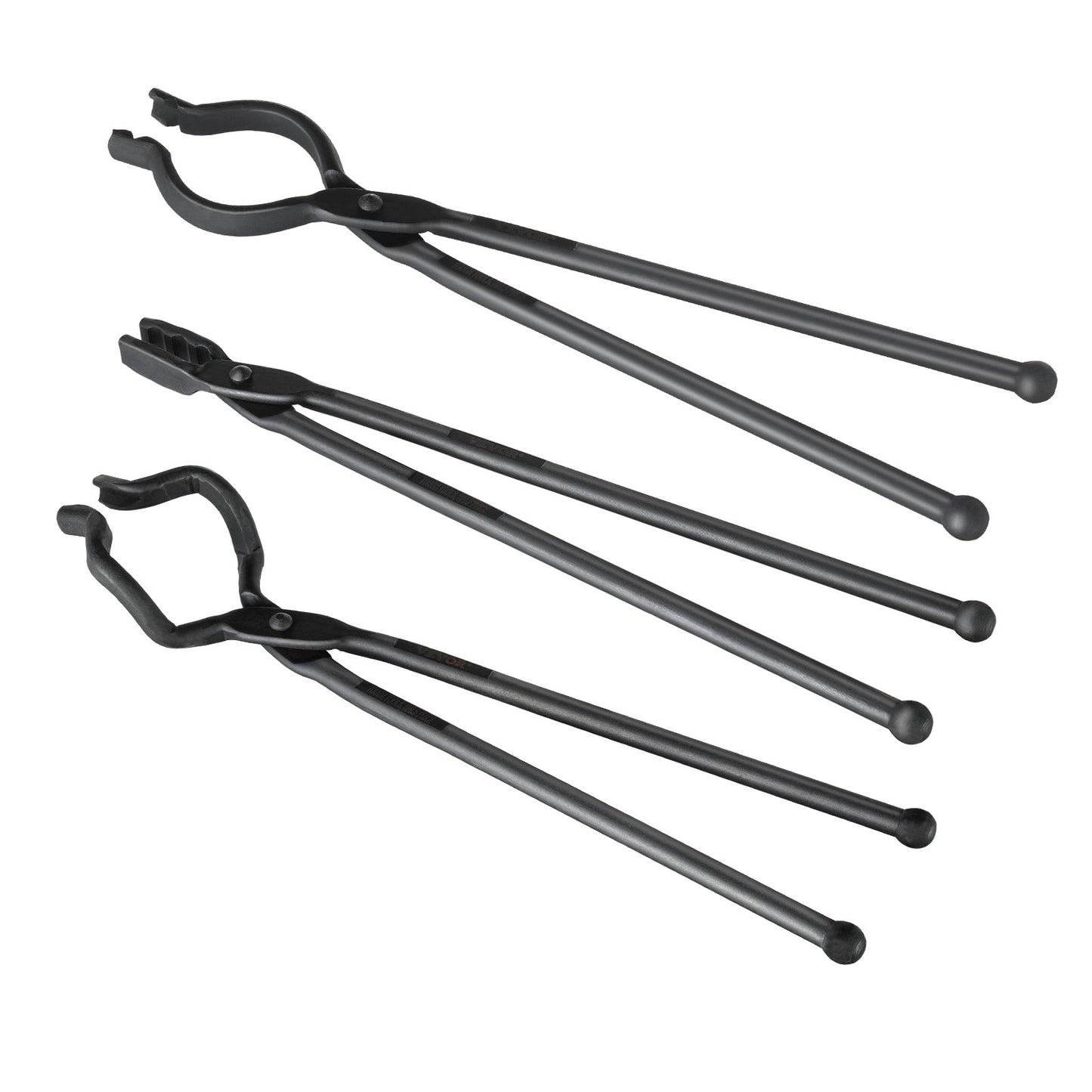 Blacksmith Tongs, 45.7 cm 3 PCS, V-Bit Bolt Tongs, Wolf Jaw Tongs and Z V-Bit Tongs, Carbon Steel Forge Tongs with A3 Steel Rivets, for Beginner and Seasoned Blacksmiths, Bladesmiths and Craftsmen
