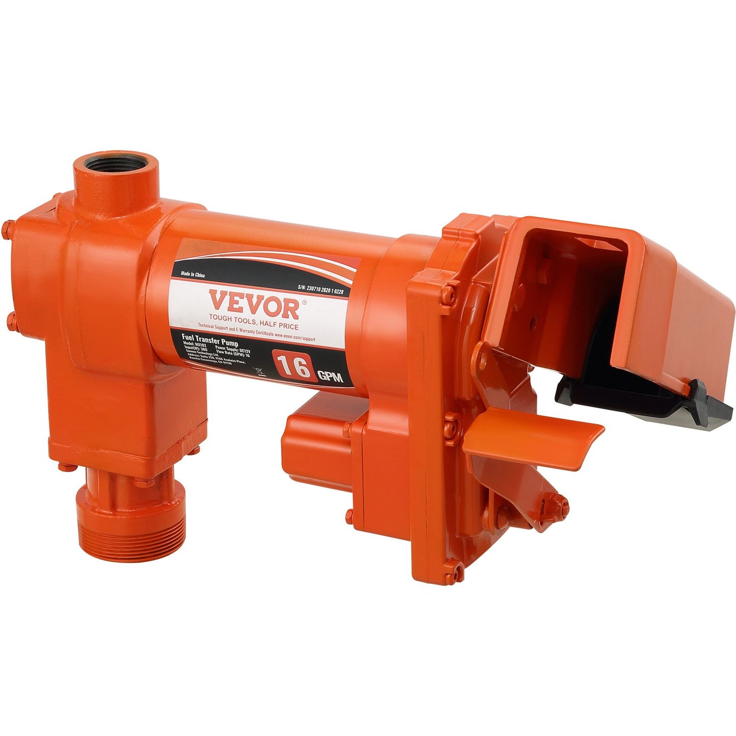 Fuel Transfer Pump, 12V DC 16 GPM 1/4 HP, Gasoline Extractor Pump with Automatic Nozzle, Discharge Hose & Suction Pipe for Gasoline, Diesel, Kerosene, Ethanol & Methanol Blends, and Biodiesel