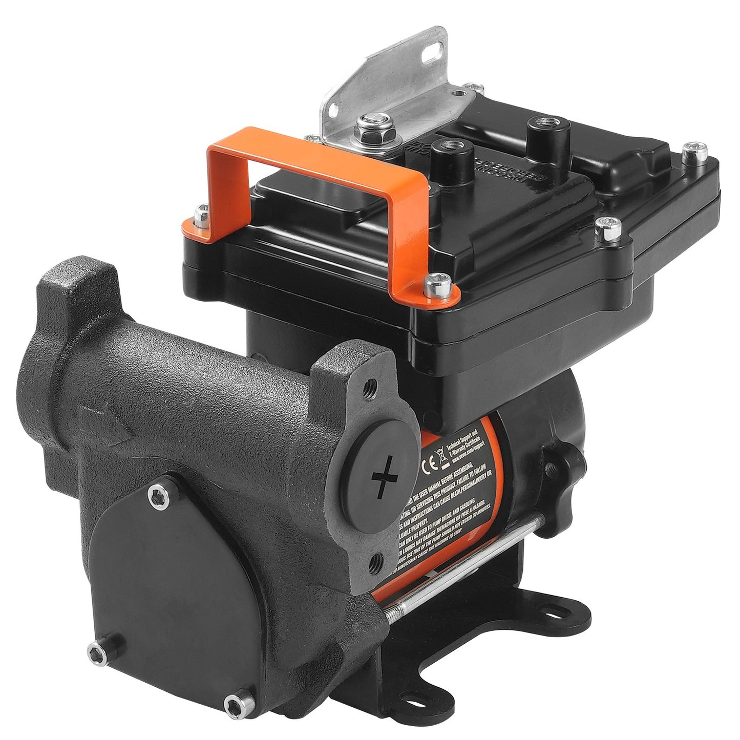 Fuel Transfer Pump, 12V DC 57L/min(15 GPM) 186W(1/4 HP), Portable Electric Diesel Transfer Pump with Auto Shut-Off Fuel Nozzle, Long Inlet & Outlet Hose for Gasoline, Diesel, Kerosene, Methanol Blends