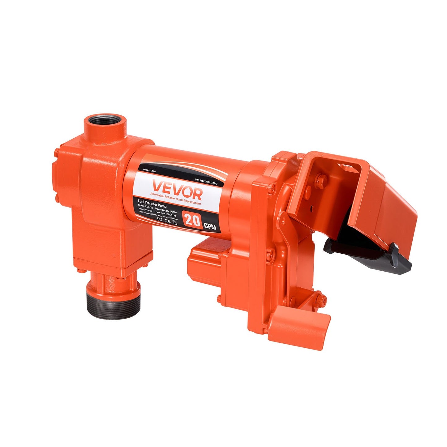 Fuel Transfer Pump, 12V DC 76 L/min(20 GPM) 186W(1/4 HP) Diesel Pump, Extractor Pumps with Manual Nozzle, Discharge Hose and Suction Pipe, for Gasoline, Diesel, Kerosene, Ethanol-Methanol Blends & Biodiesel