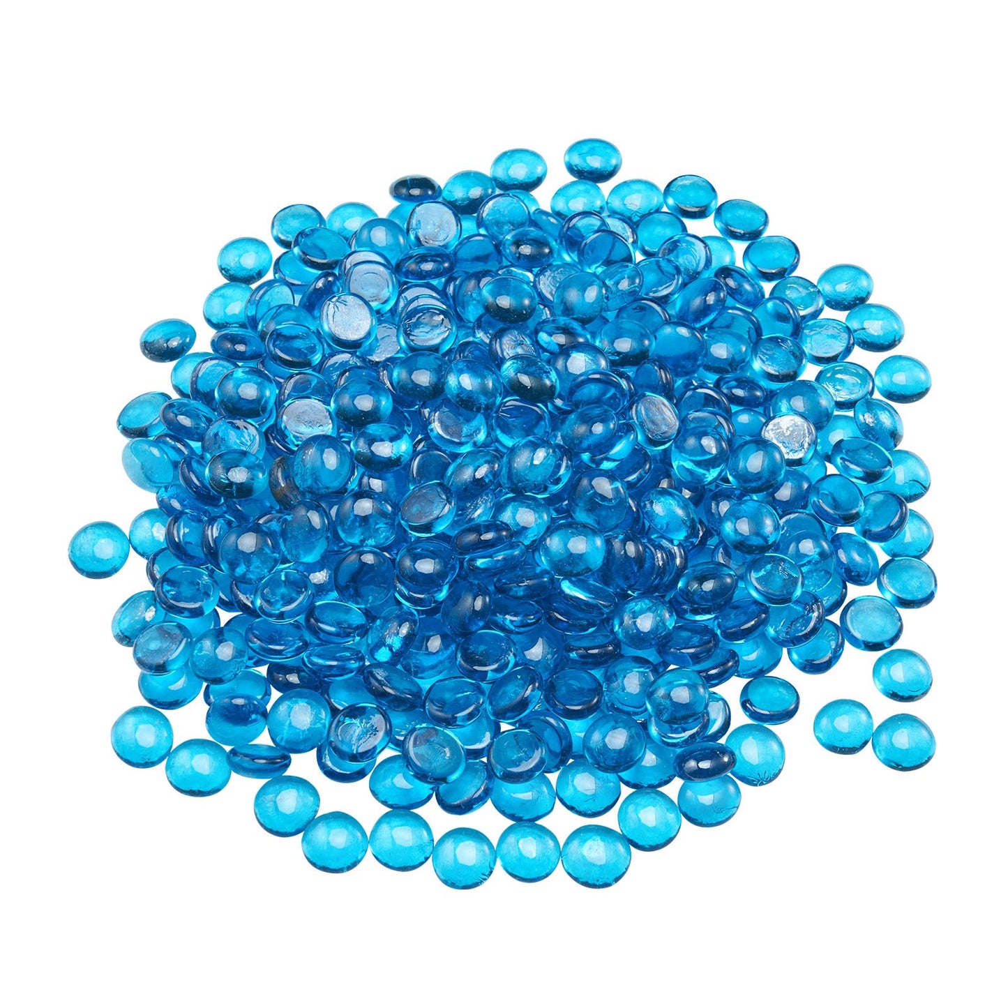 Fire Glass, 10 lbs / 4.5 kg High-Temperature Resistant Fireplace Rocks, 3/4-Inch / 19.05 mm Reflective Firepit Glass Beads, High Luster Stone Landscaping for Fire Pit Table, Caribbean Blue
