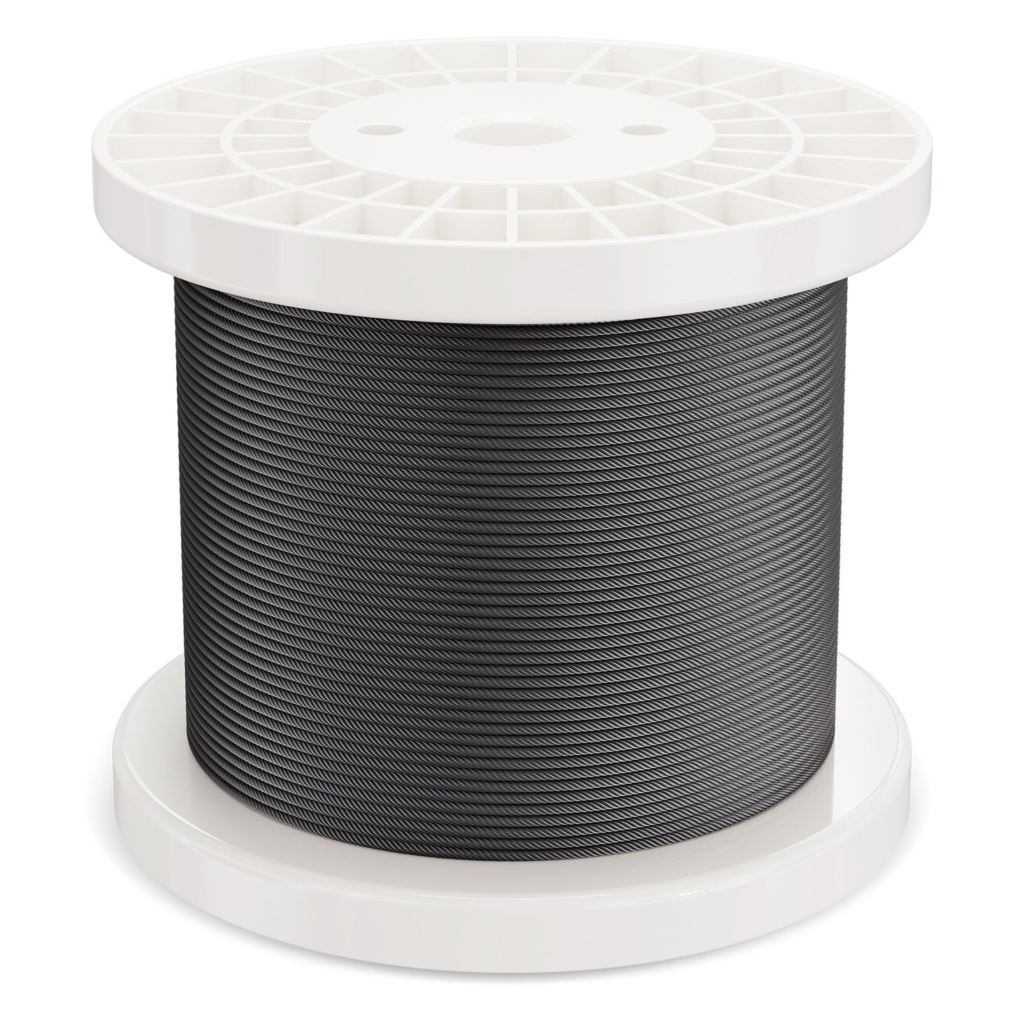 Drahtseil-Set, 1/8" (3,2 mm) 500 Fuß (152,4 m) Edelstahlseil 316 mit Schneidgerät und Handschuhen, Bruchfestigkeit 1600 lbs (726 kg), 7x7-litziger Kern, Marine- und Flugzeugqualität, für Handläufe, Treppen, Terrassen, Zäune und Außenbereiche, Schwarz