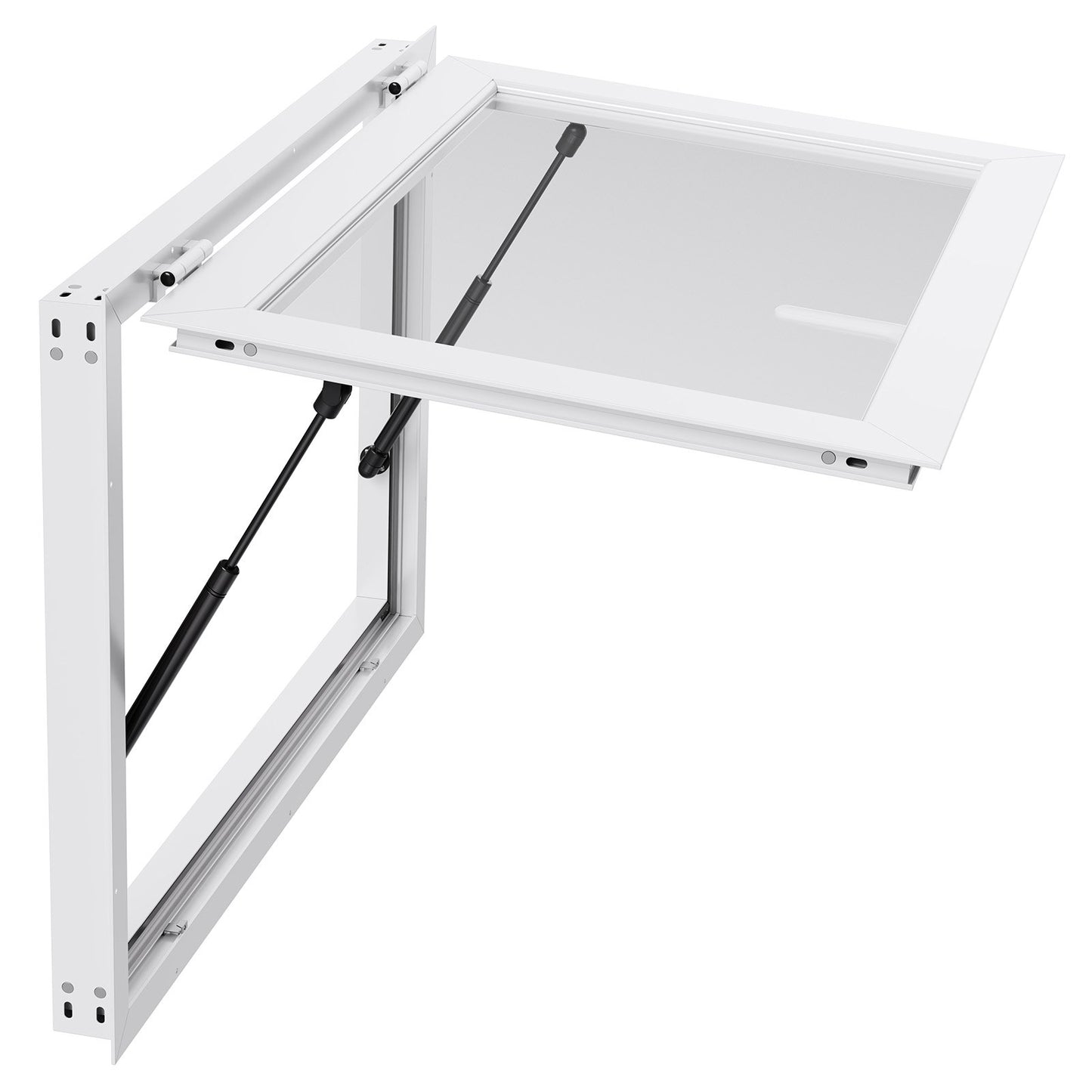 Concession Window 92x61 cm, Aluminum Alloy Frame Service Window for Food Truck, Up to 85 Degrees Stand Serving Window with Awning Door and Drag Hook, Rainwater Resistant for Concession Trailers