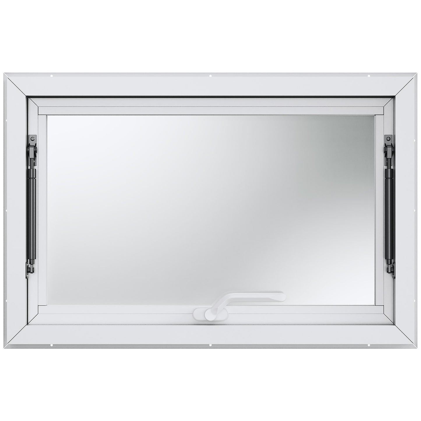 Concession Window 36"x24", Aluminum Alloy Food Truck Service Window with Awning Door & Drag Hook, Up to 85 Degrees Stand Serving Window for Food Trucks Concession Trailers, Glass Not Included