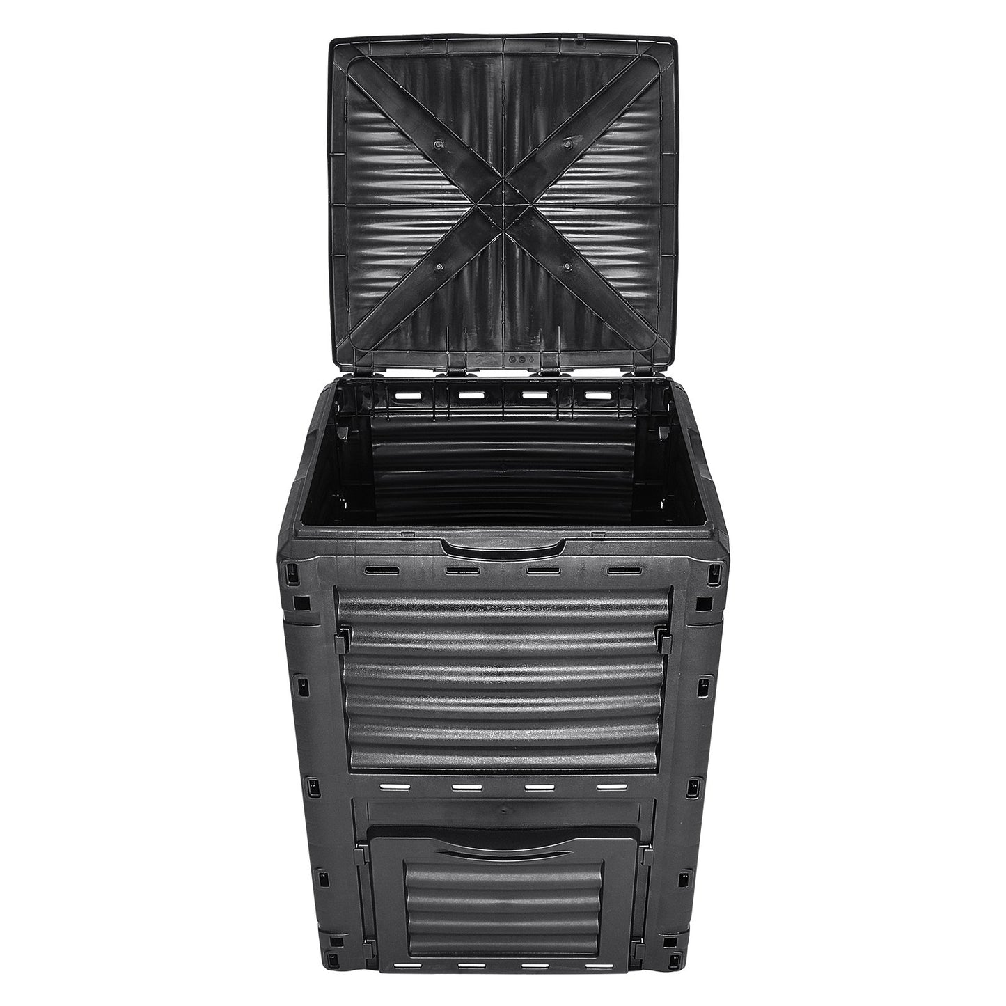 Garden Compost Bin 80 Gal, BPA Free Composter, Large Capacity Outdoor Composting Bin with Top Lid and Bottom Door, Easy Assembling, Lightweight, Fast Creation of Fertile Soil
