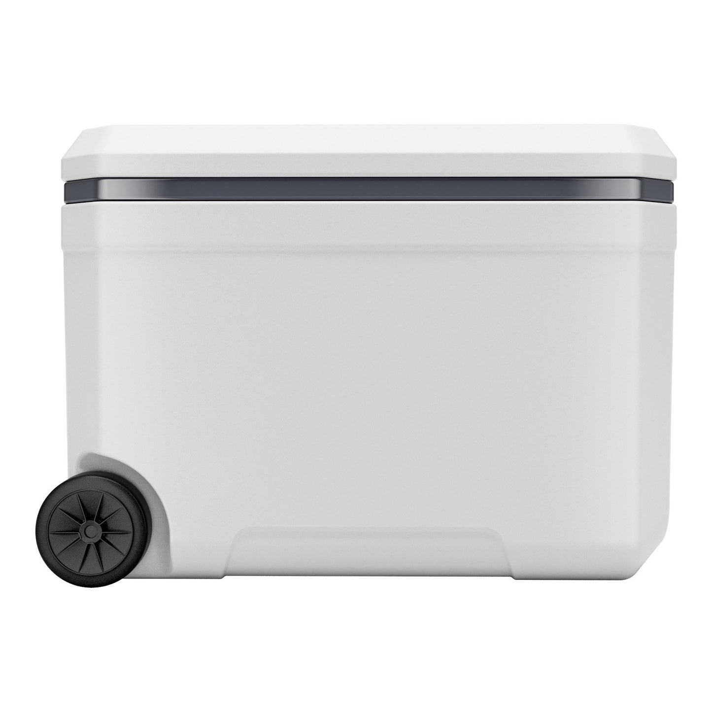 Portable Cooler, 45 QT Wheeled Cooler with Ice Retention, Heavy-Duty Handles and Cup Holder, Lightweight Rigid Material Insulated Portable Cooler, Suitable for Family Picnics and Long Trips