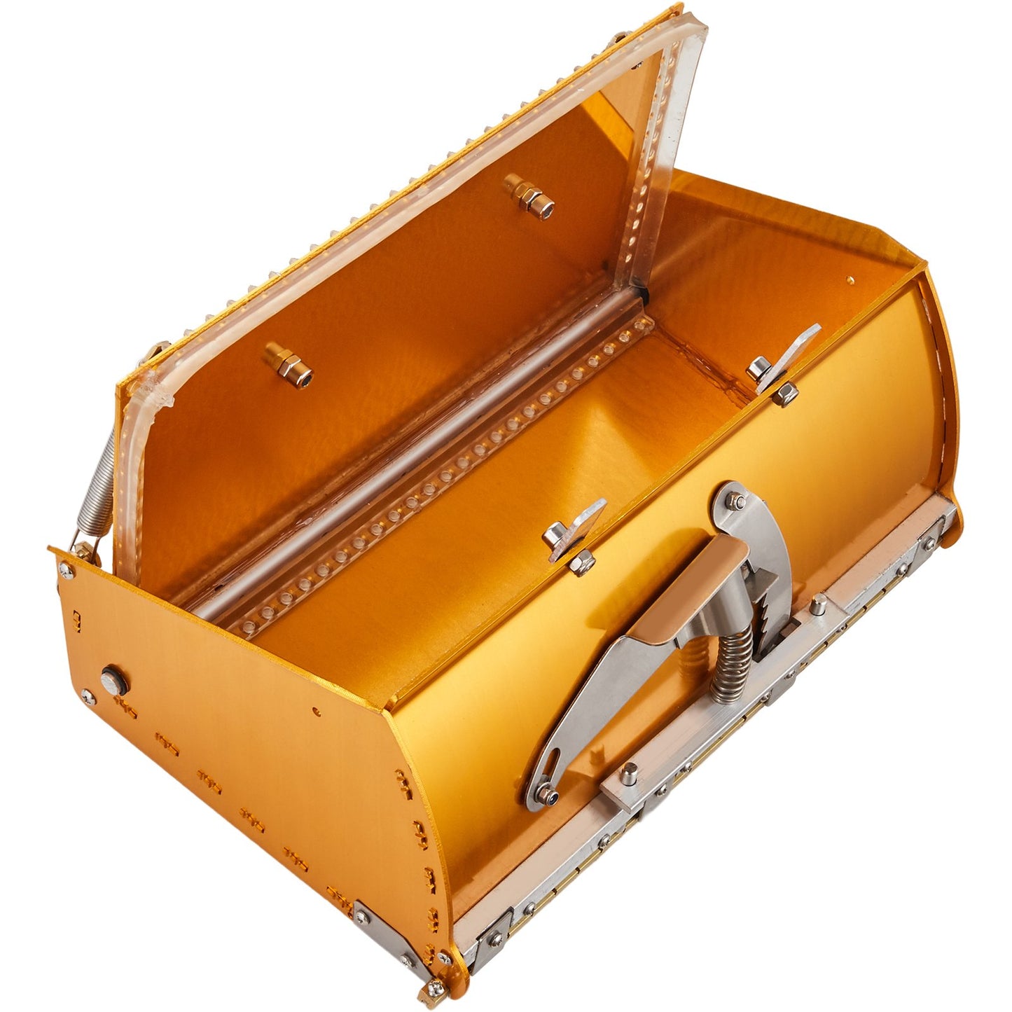 Drywall Flat Box, 10-Inch Wide Quick Clean, Aluminum Finishing Mud Box for Plasterboard, Wallboard, Sheetrock, Bonus Mudguard, Extra 2 Stainless Steel Blades (10/12-Inch)