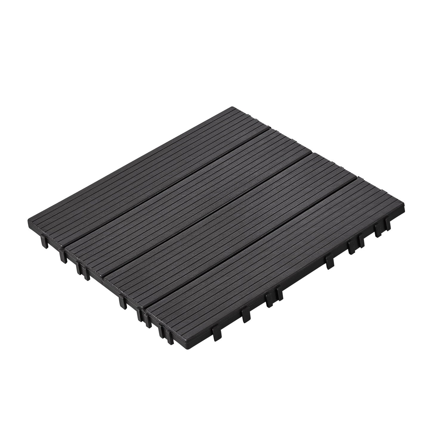 Interlocking Deck Tiles, 36 Pack,11.6"x11.6" 36 sq. ft Plastic Waterproof Outdoor Flooring All Weather Use, Patio Floor Decking Covering Tiles for Porch Poolside Balcony Backyard, Dark Grey