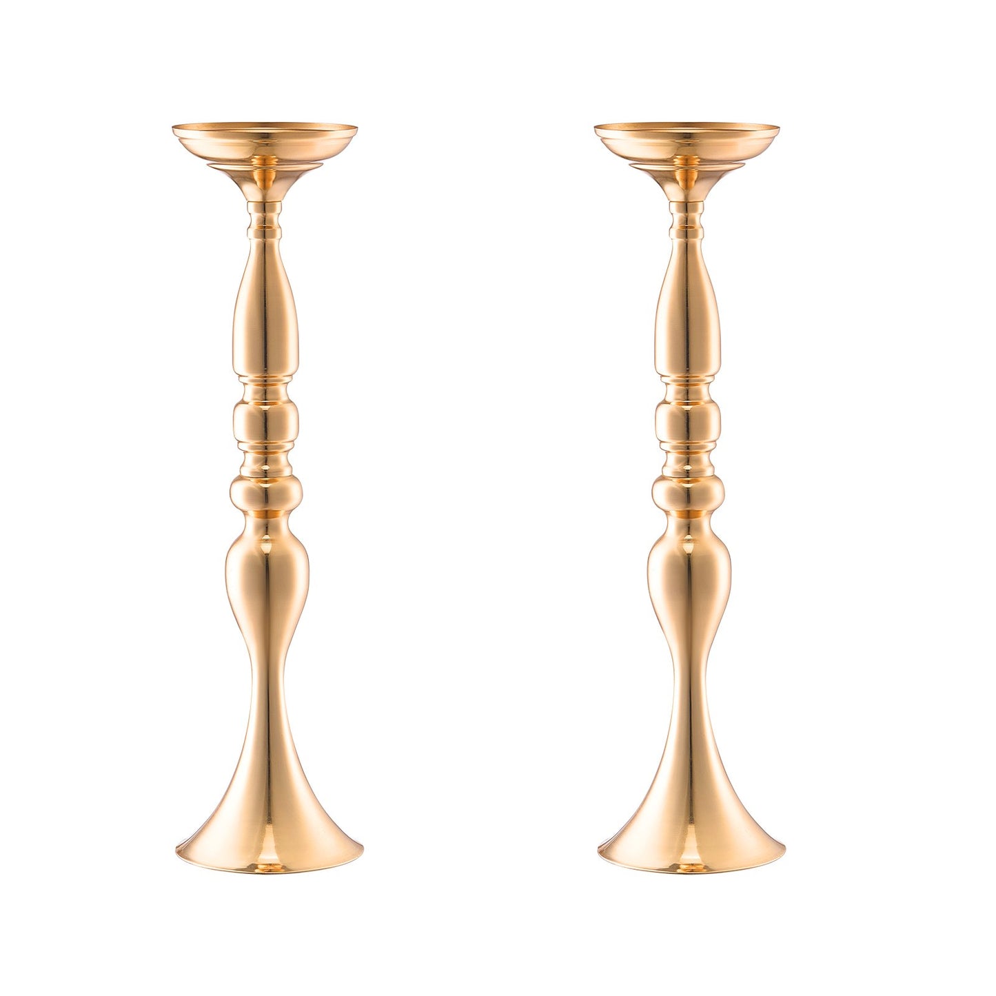 24PCS 50cm/19.7” Tall Wedding Flower Vase, Metal Wedding Centerpiece, Gold Floral Arrangement Stand Display Rack for Tables Wedding Dinner Party, Anniversary Ceremony Birthday Event Decor