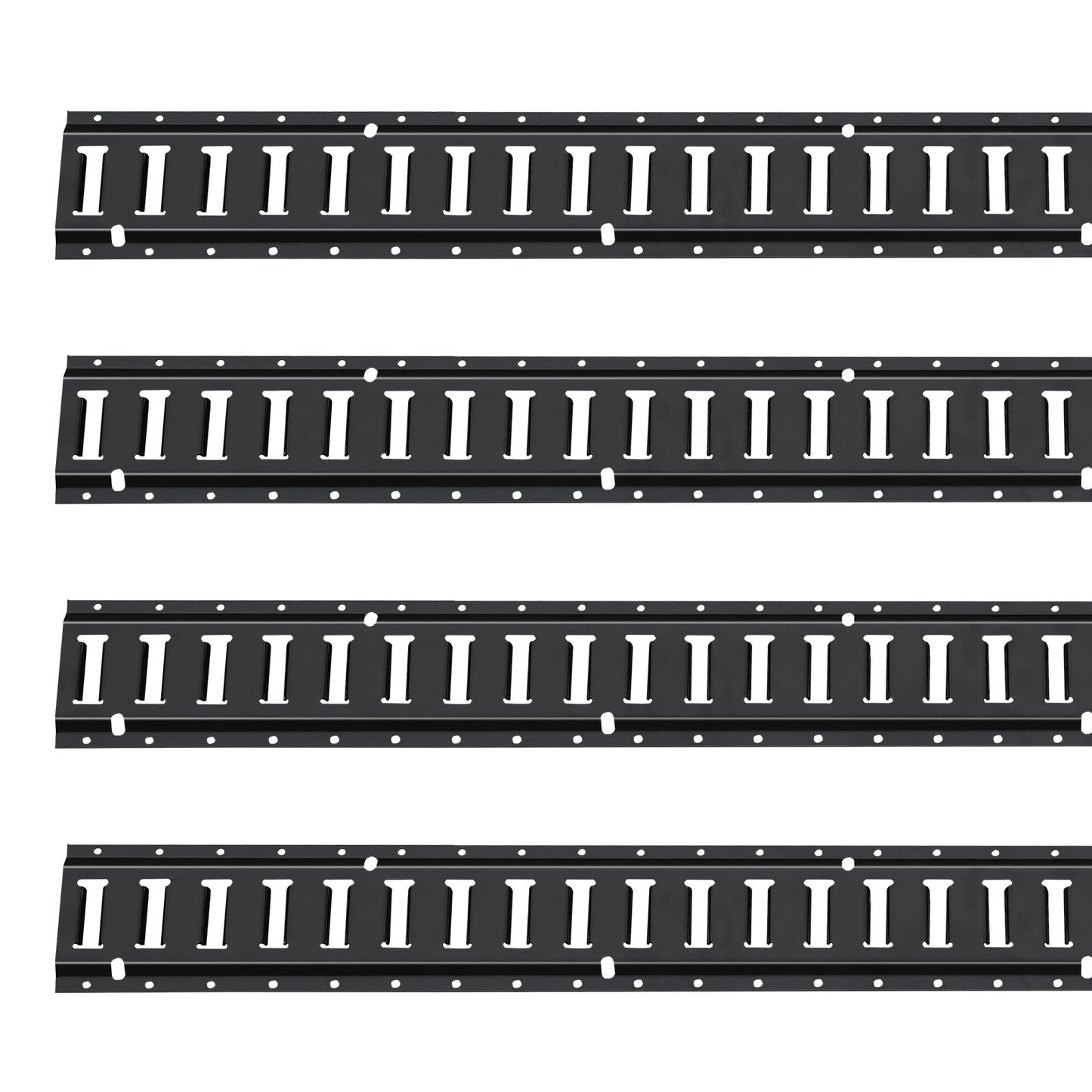 E Track Tie-Down Rail Kit, 18PCS 5' E-Tracks Set Includes 4 Steel Rails & 8 O-Ring Anchors & 4 Tie-Offs with D-Ring & 2 Ratchet Straps, Securing Accessories for Cargo Motorcycles Bikes, 2000 lbs