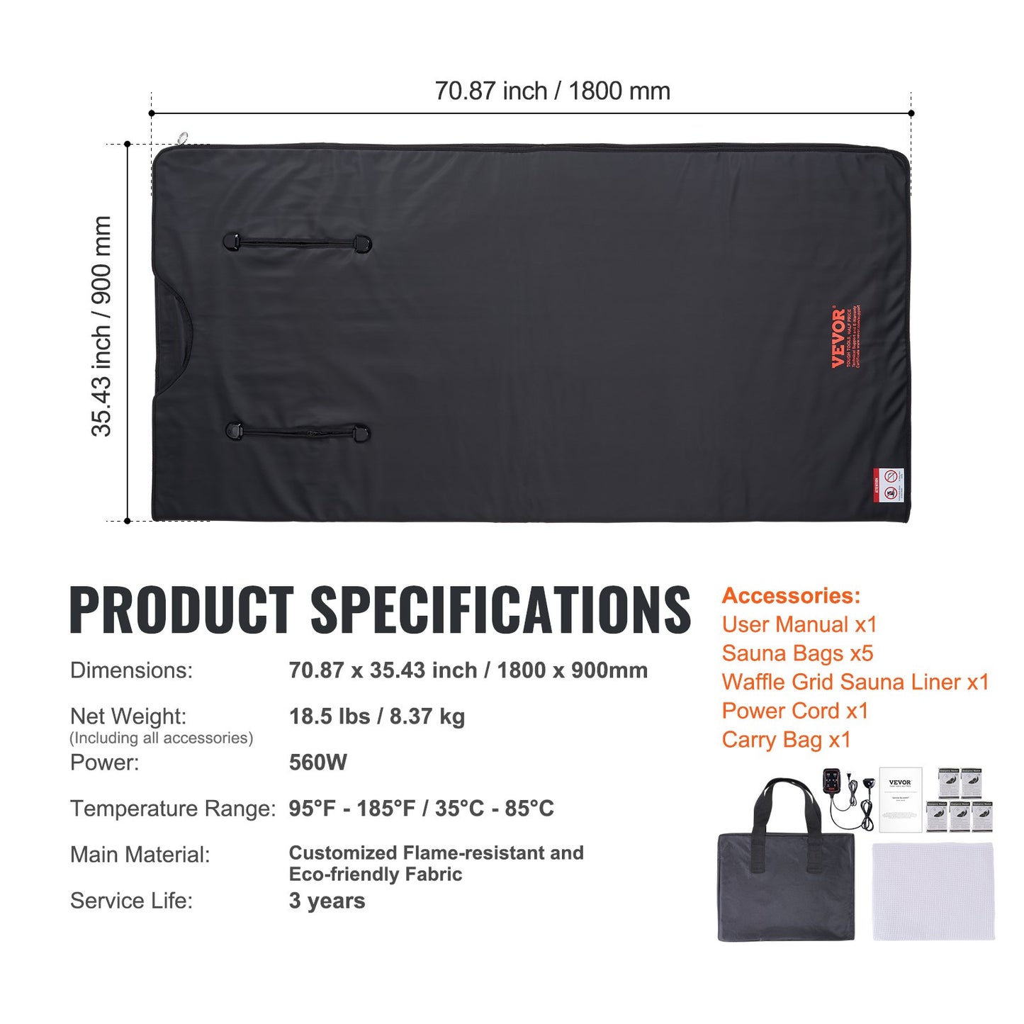Saunadecke zur Entgiftung, tragbare Infrarotsauna für Zuhause mit Armlöchern für mehr Komfort, 1-6-stufig einstellbare Temperatur (35-85 °C), Timer (1-60 Minuten), Kohlefaser-Heizung