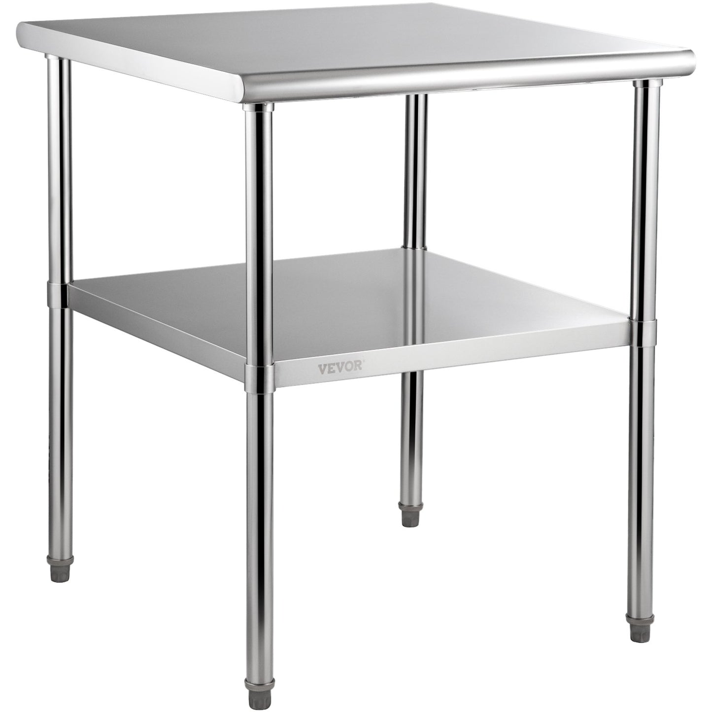 Stainless Steel Prep Table, 30 x 30 x 36 Inch, 800lbs Load Capacity Heavy Duty Metal Worktable with Adjustable Undershelf & Feet, Commercial Workstation for Kitchen Garage Restaurant Backyard