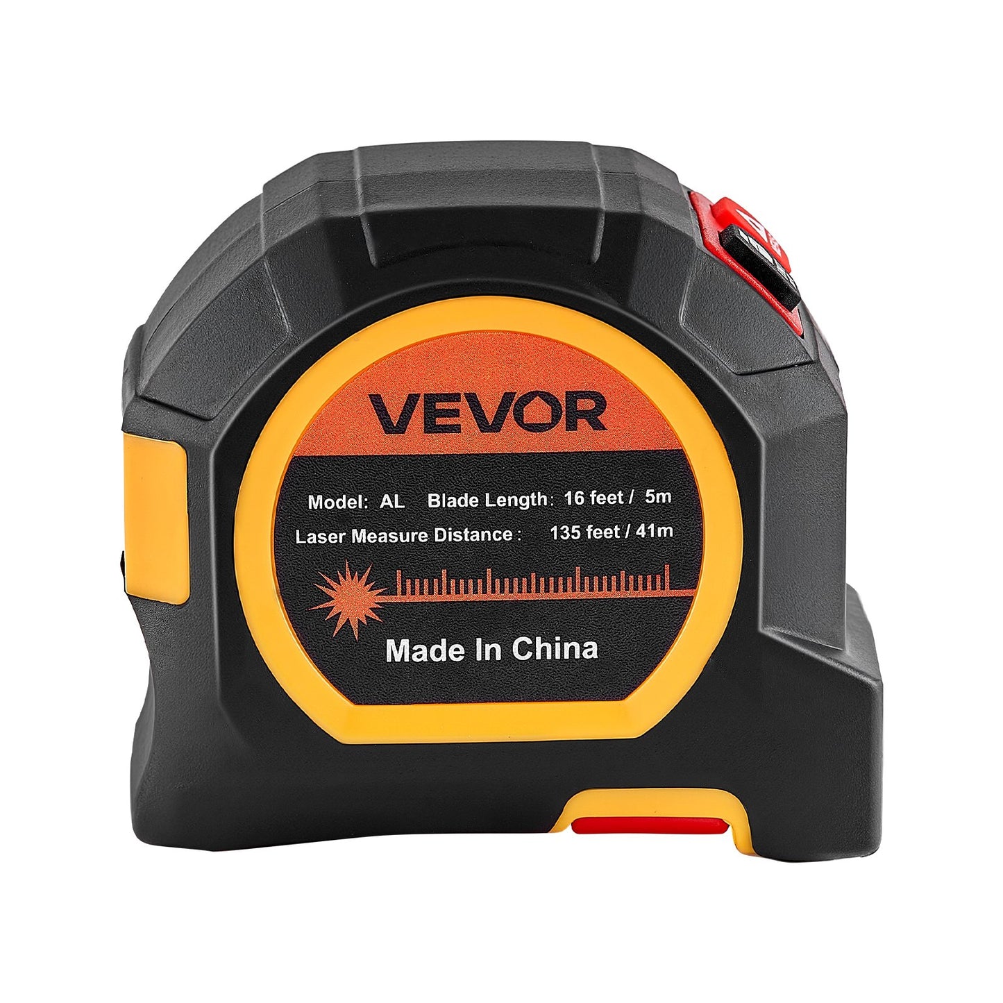 2-in-1 Laser Tape Measure, 41m Rechargeable Laser Measurement Tool & 4.8m Measuring Tape with Magnetic, 4 Modes-Length, Area, Volume, Continuous,ft/in/m/ft+in Unit,for Outdoor,Decoration