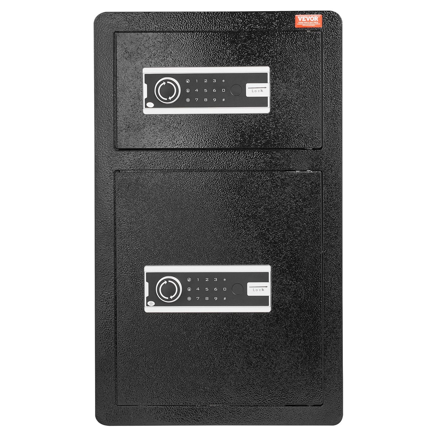 Double Doors 4.5 cu.ft Safe Box with Key Lock & Password, Safe Lock Box with Fireproof Bag, Key Rack, LED Light and 2 Height Adjustable and Removable Divider for Money, Documents, Jewelry and Valuables, Black