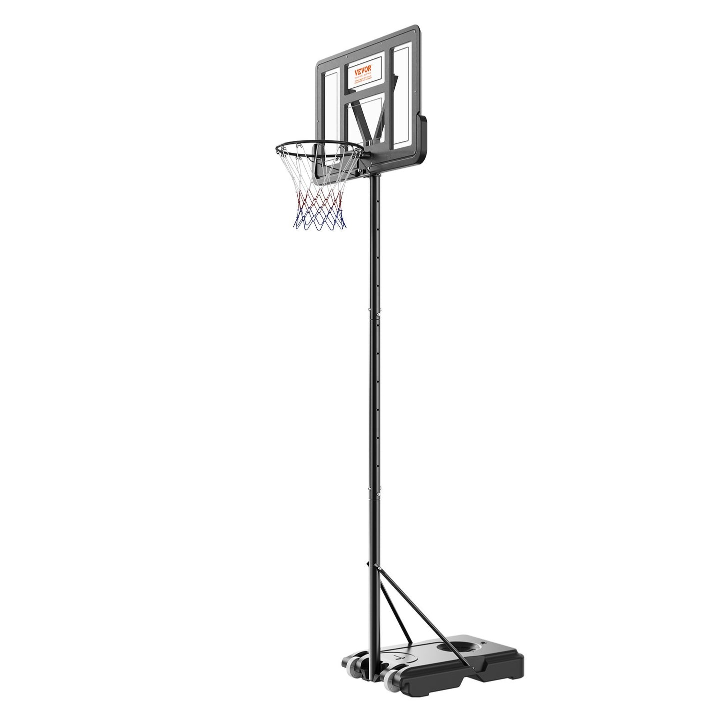 Basketball Hoop, 4-10 ft Adjustable Height Portable Backboard System, 44 inch Basketball Hoop & Goal, Kids & Adults Basketball Set with Wheels, Stand, and Fillable Base, for Outdoor/Indoor
