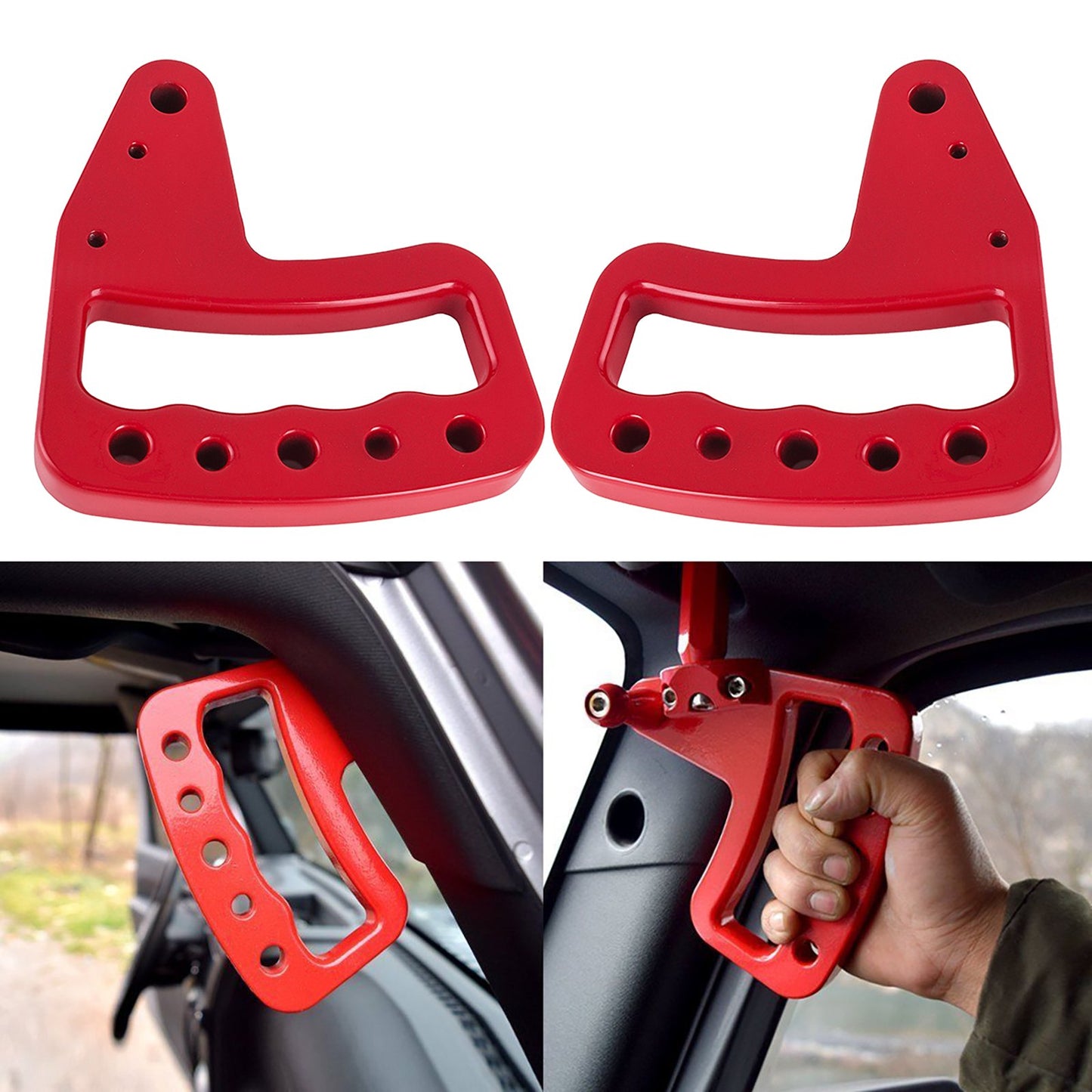 Hand Grips Front Rear Compatible with 2007-2017 Jeep Wrangler JK New