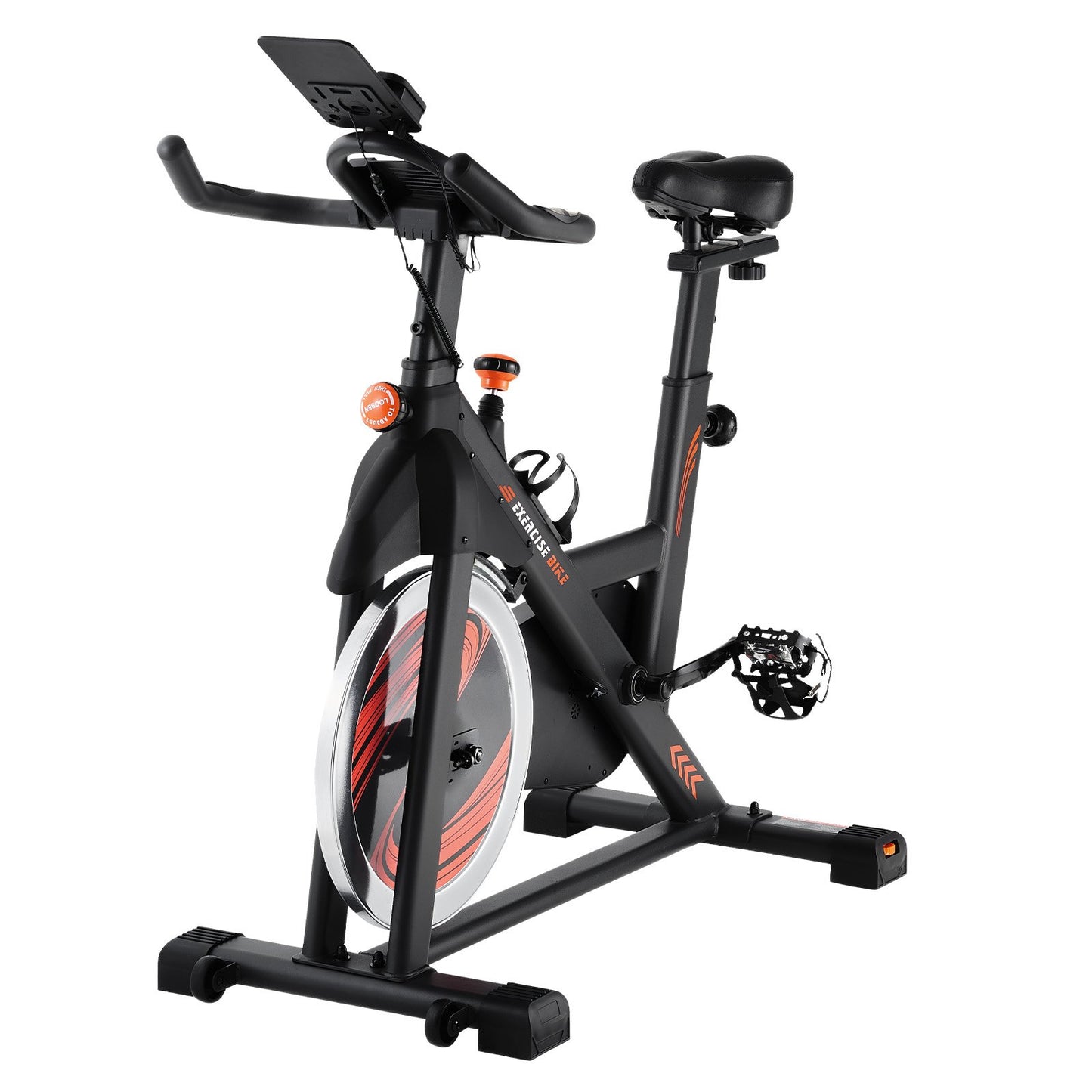 Exercise Bike, Adjustable Magnetic Resistance Stationary Bike, Indoor Cycling Bike for Home Cardio, Workout Bike with Silent Belt Drive, Comfortable Seat Cushion, LCD Monitor, and Heavy Flywheel