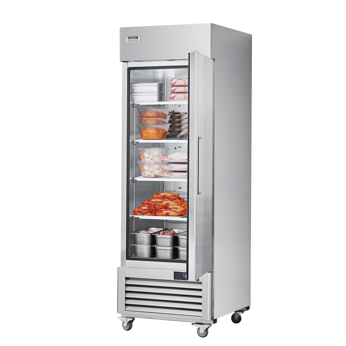 Kommerziell frittiert 20,12 Cu.ft, gefriergetrocknet und frisch frittiert, automatischer Frostschutz aus gefriergetrocknetem Stahl mit 3 Stunden, -13 bis 5℉ Temperaturkontrolle und 4 Stunden