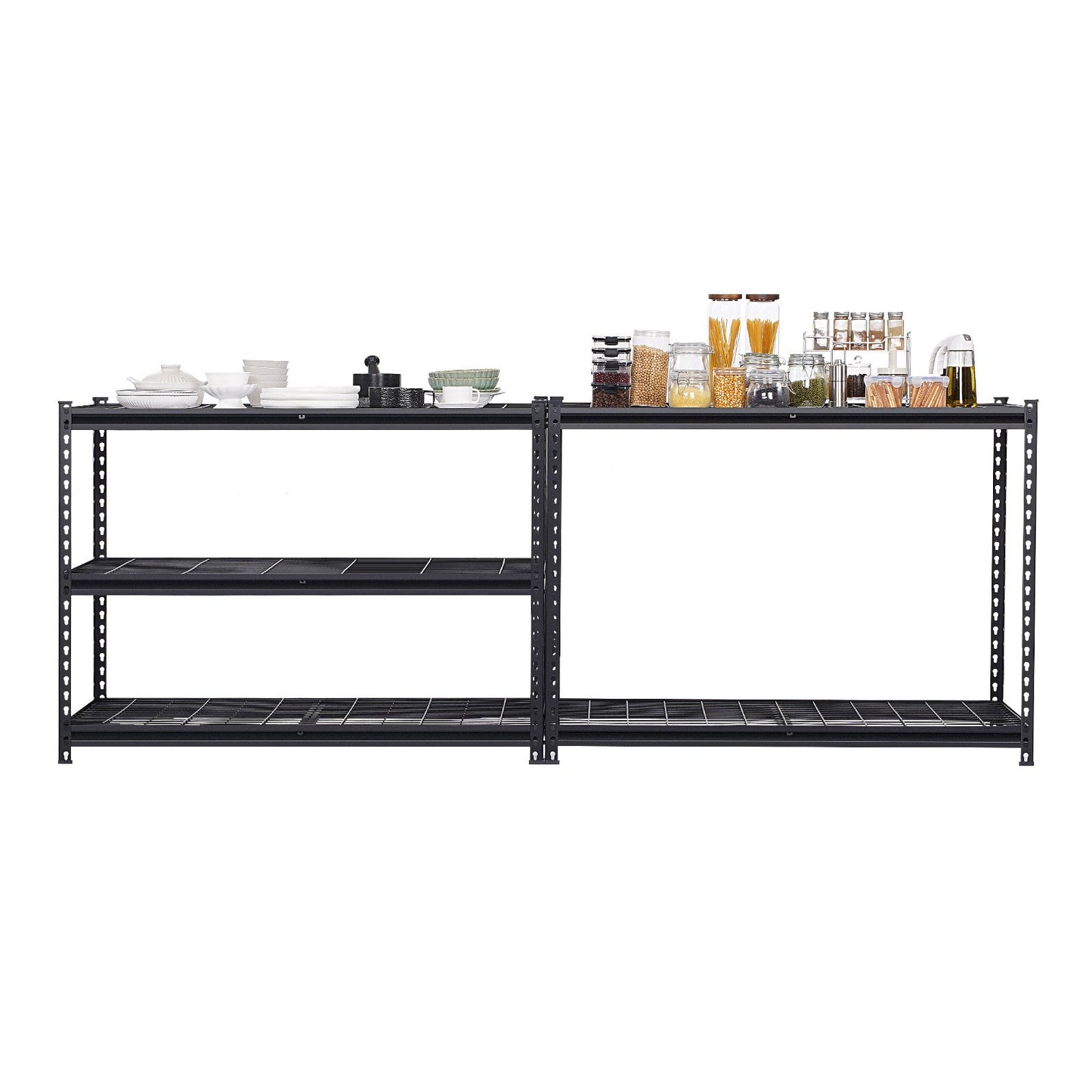 Storage Shelves, 3000 lbs, 5 Tier Heavy Duty Garage Shelving, 24" D x 48" W x 72" H Adjustable Metal Shelves for Industrial Shelving Unit Utility Shelf, for Kitchen, Warehouse, Basement, Black