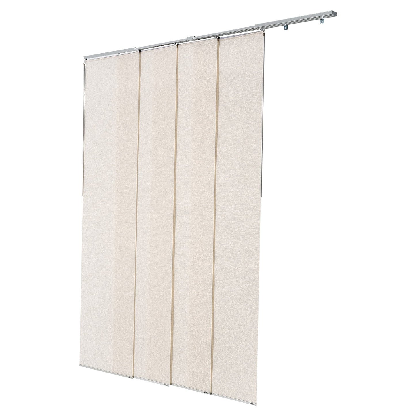 Panel Track Blinds, Extendable Track from 116 cm to 218 cm W, Trimmable Panel Curtains Up to 243cm H, Adjustable Vertical Panel Blinds for Sliding Doors, Patio Doors, Room Divider, Light Brown